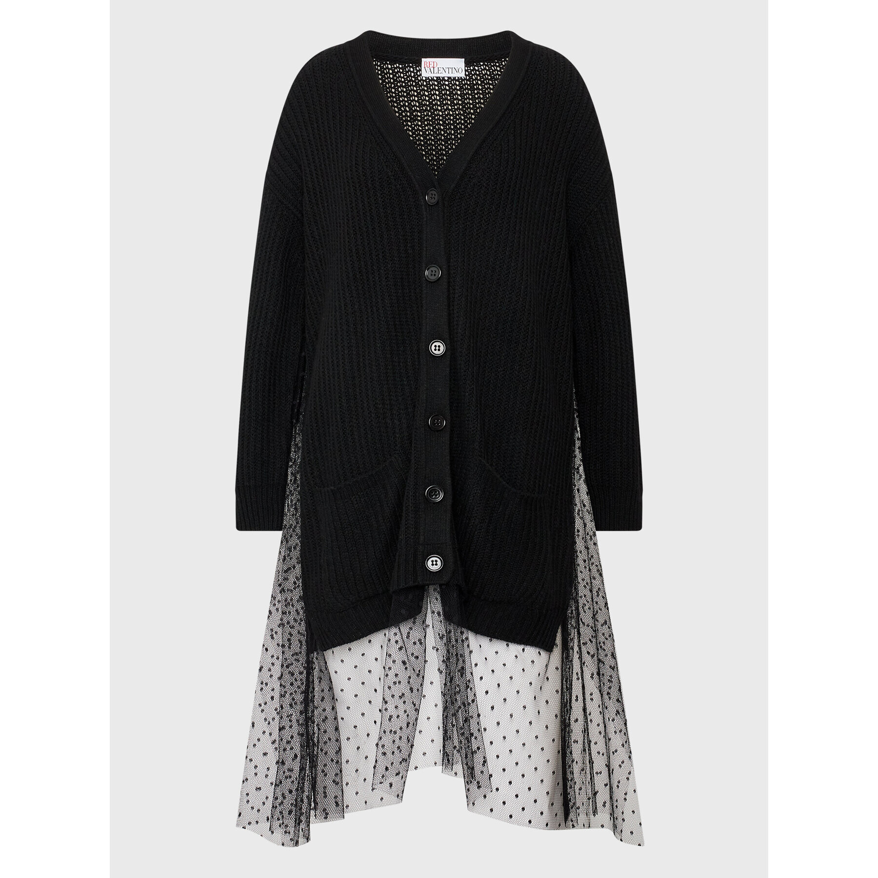 Red Valentino Cardigan 1R3KA04M Negru Relaxed Fit - Pled.ro