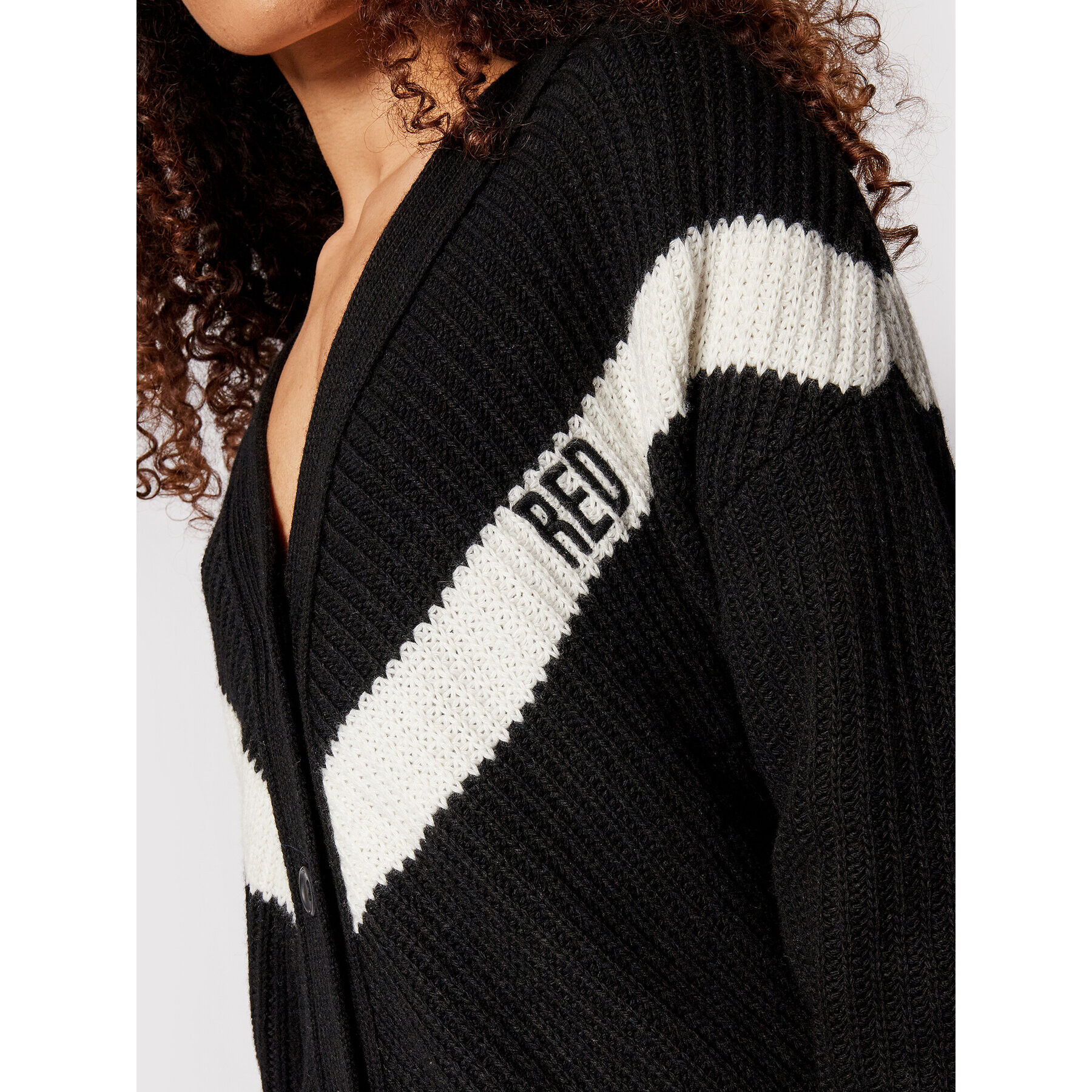 Red Valentino Cardigan WR0KA03H Negru Relaxed Fit - Pled.ro