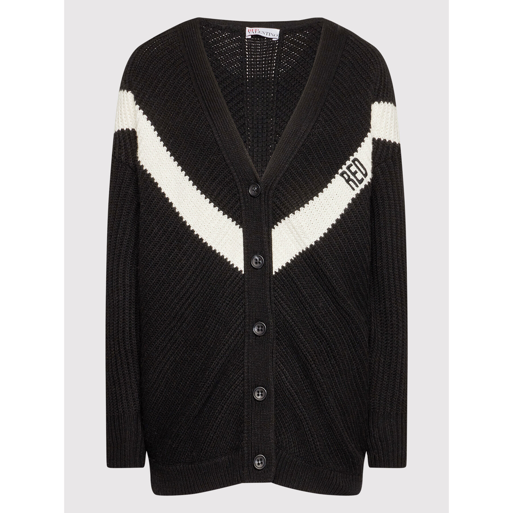 Red Valentino Cardigan WR0KA03H Negru Relaxed Fit - Pled.ro