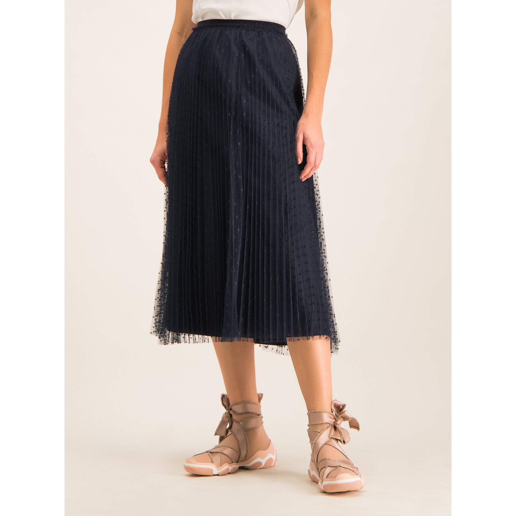 Red Valentino Fustă plisată SR3RAC20 Bleumarin Regular Fit - Pled.ro