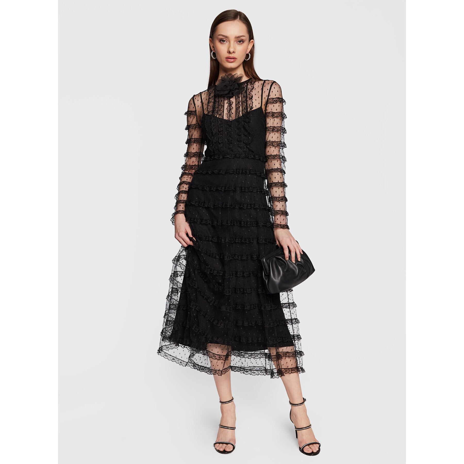 Red Valentino Rochie cocktail 1R0VA22N Negru Regular Fit - Pled.ro