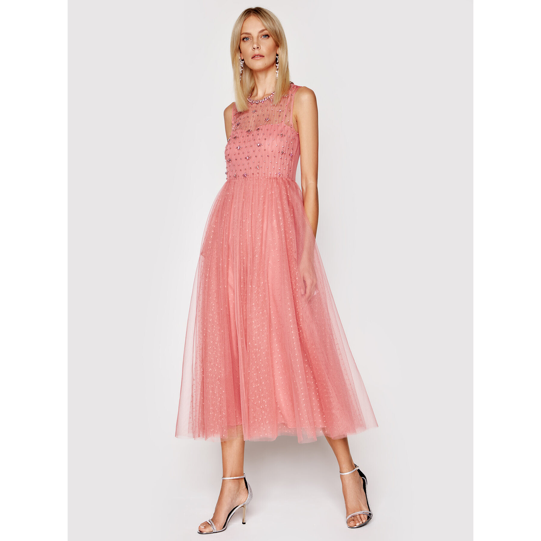 Red Valentino Rochie cocktail VR0VA17U Roz Regular Fit - Pled.ro