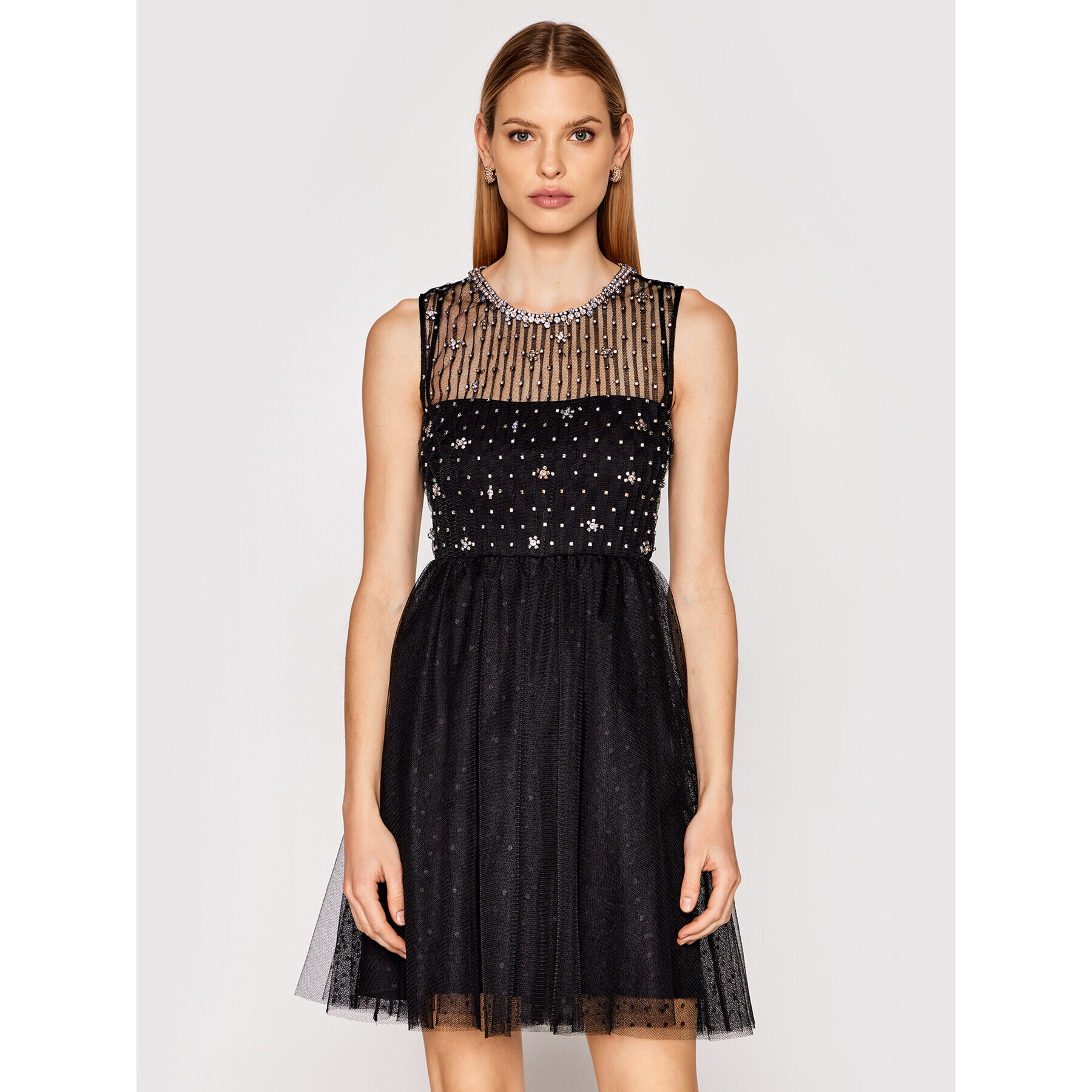 Red Valentino Rochie cocktail VR0VA17W Negru Regular Fit - Pled.ro