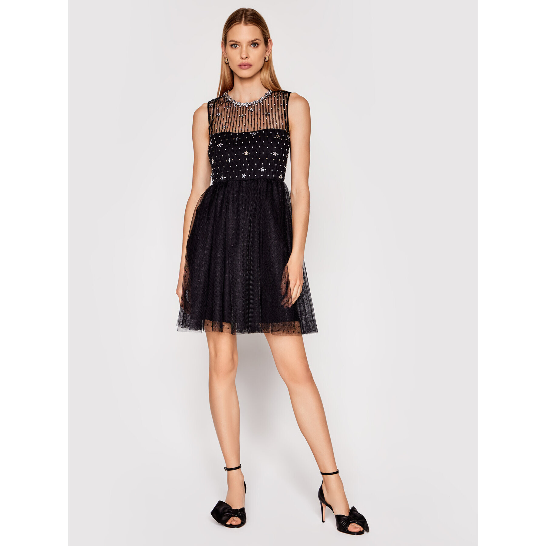 Red Valentino Rochie cocktail VR0VA17W Negru Regular Fit - Pled.ro