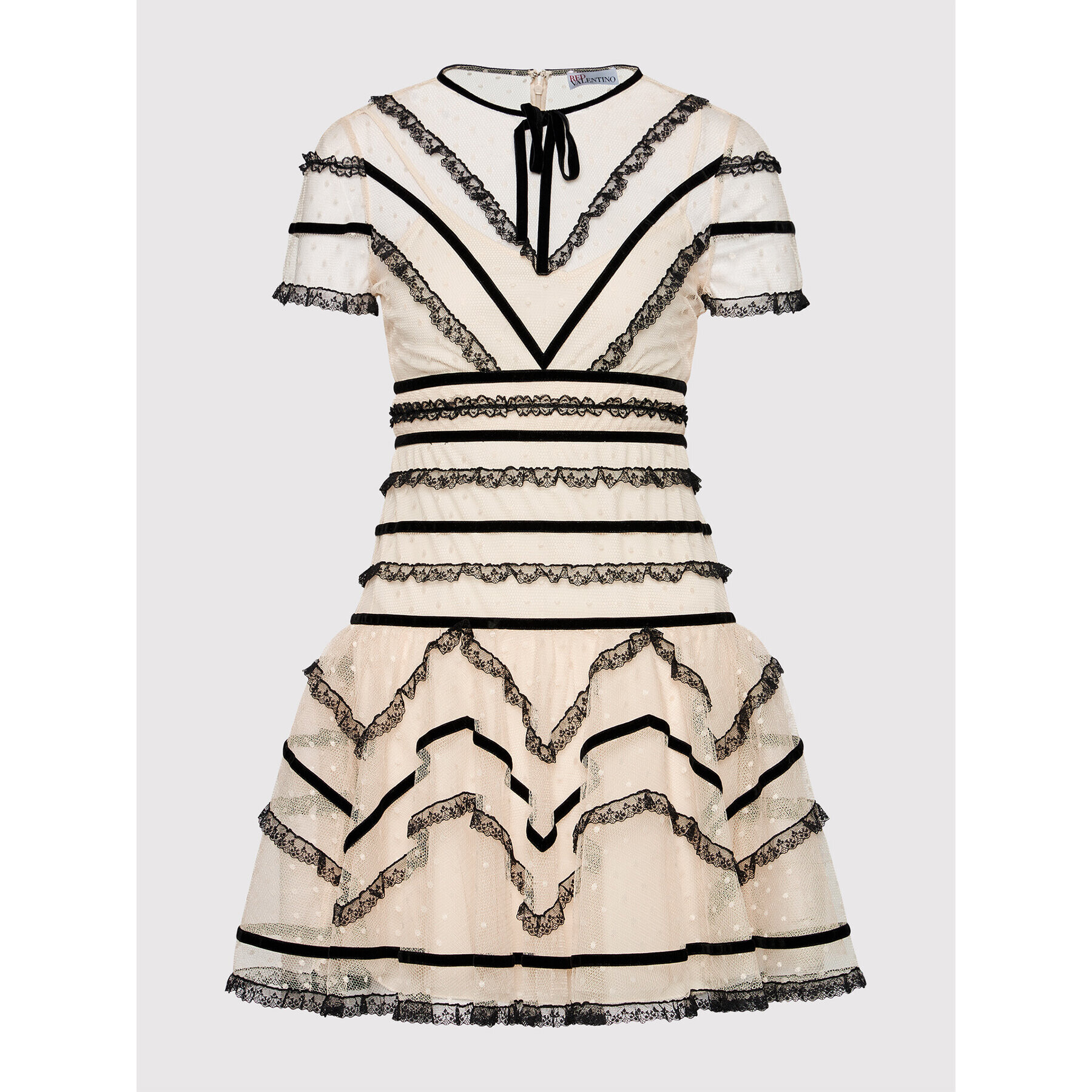 Red Valentino Rochie cocktail WR3VA19B Bej Regular Fit - Pled.ro