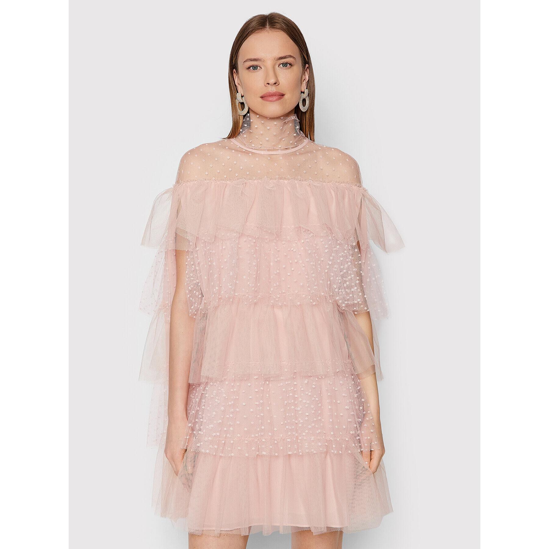 Red Valentino Rochie cocktail XR3VA20W Roz Regular Fit - Pled.ro