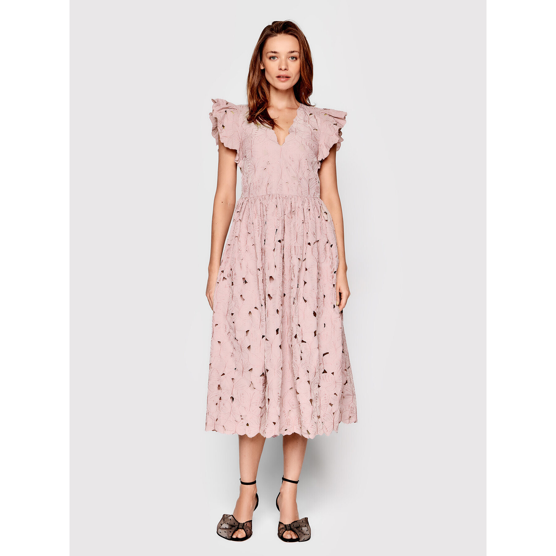 Red Valentino Rochie cocktail XR3VA21B Roz Regular Fit - Pled.ro