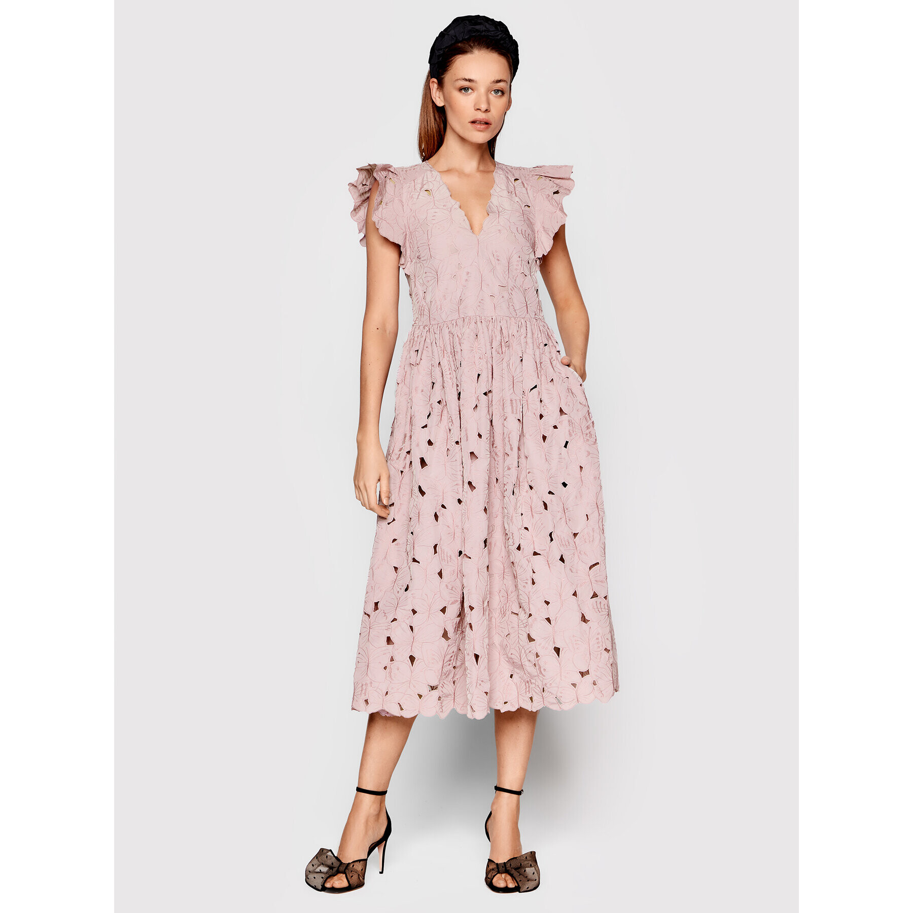 Red Valentino Rochie cocktail XR3VA21B Roz Regular Fit - Pled.ro