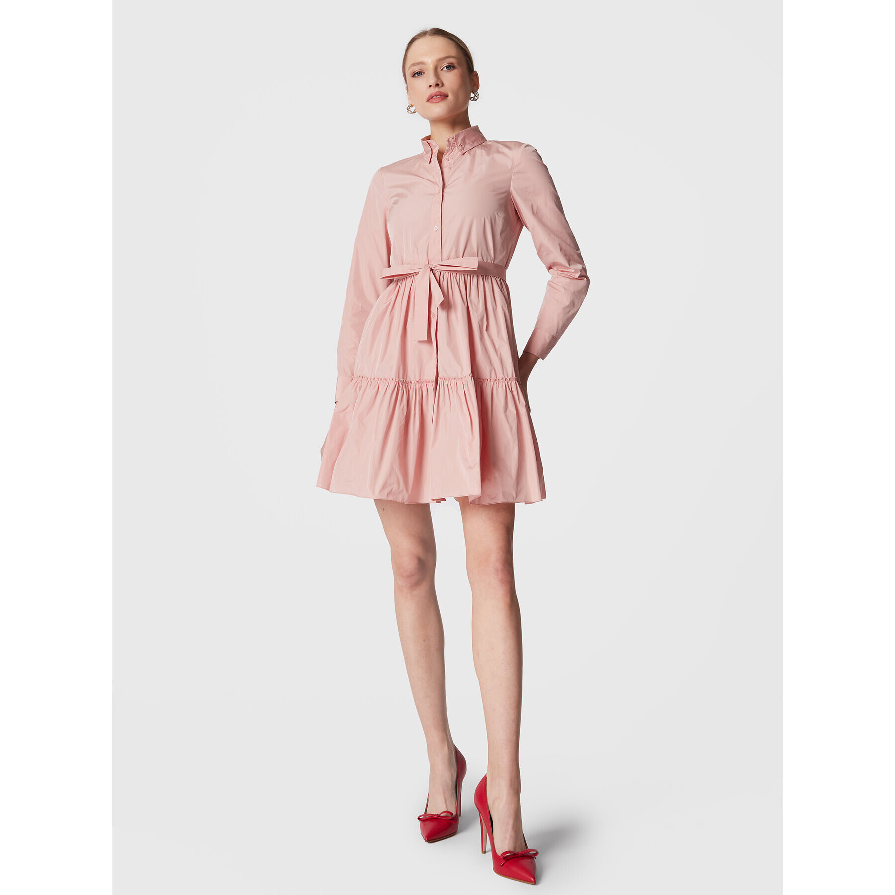 Red Valentino Rochie tip cămașă 1R0VAFP51FP Roz Regular Fit - Pled.ro