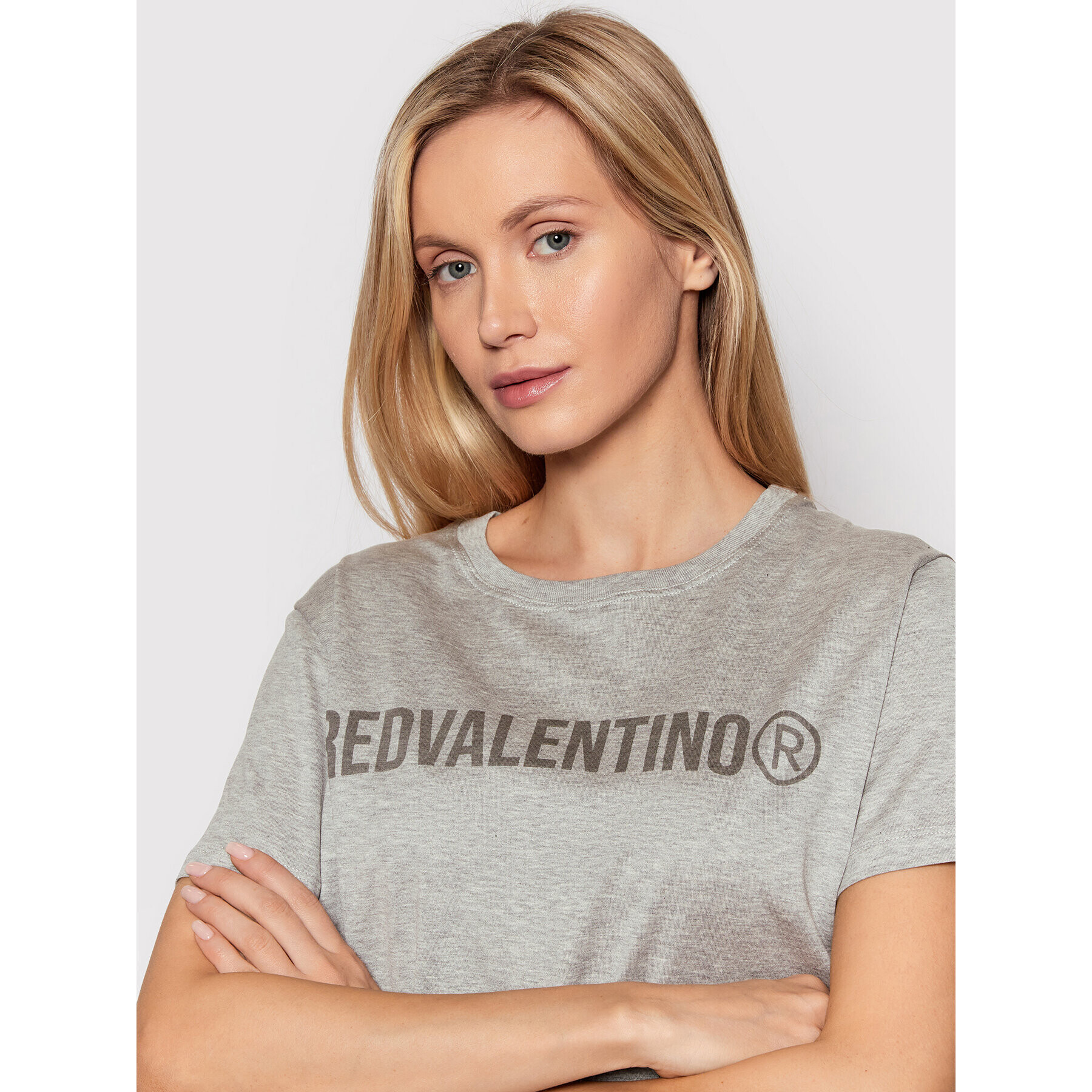 Red Valentino Tricou XR3MG13Q Gri Regular Fit - Pled.ro