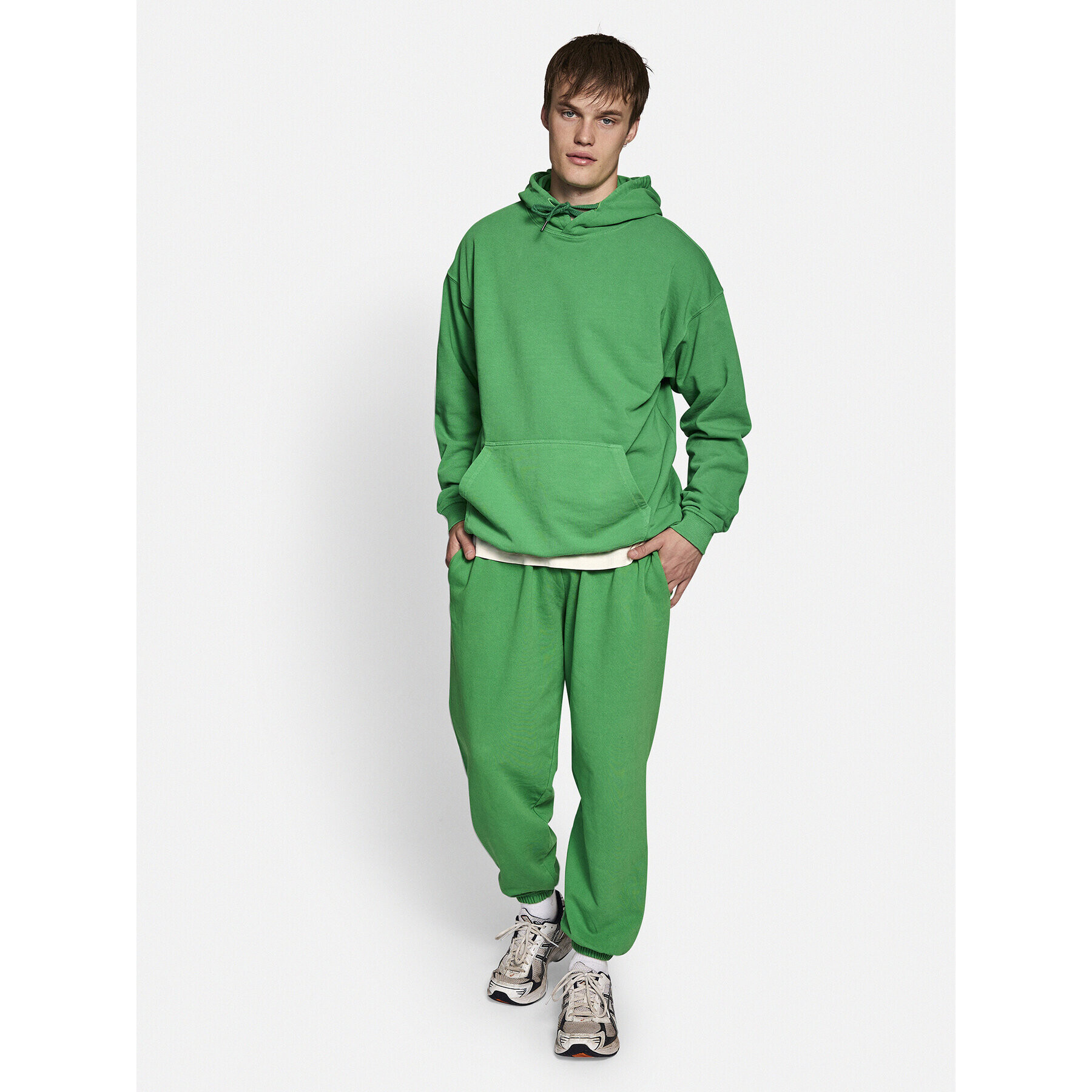 Redefined Rebel Bluză Harry 223031 Verde Hoodie Fit - Pled.ro