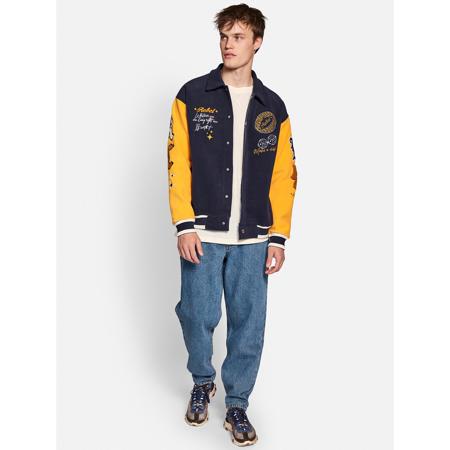 Redefined Rebel Geacă bomber Bo 225033 Bleumarin Baseball Fit - Pled.ro