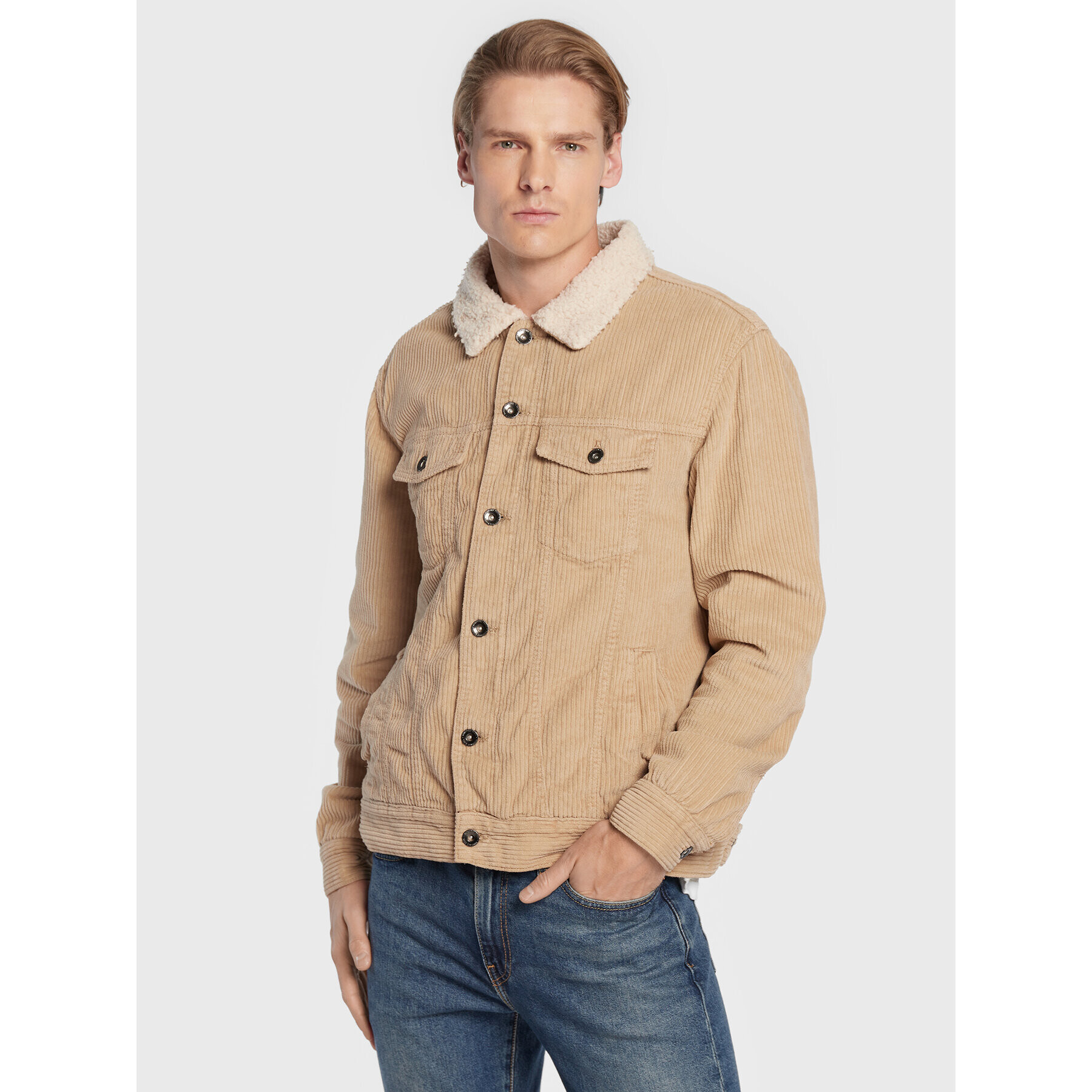 Redefined Rebel Geacă Ari Corduroy 215086 Bej Regular Fit - Pled.ro