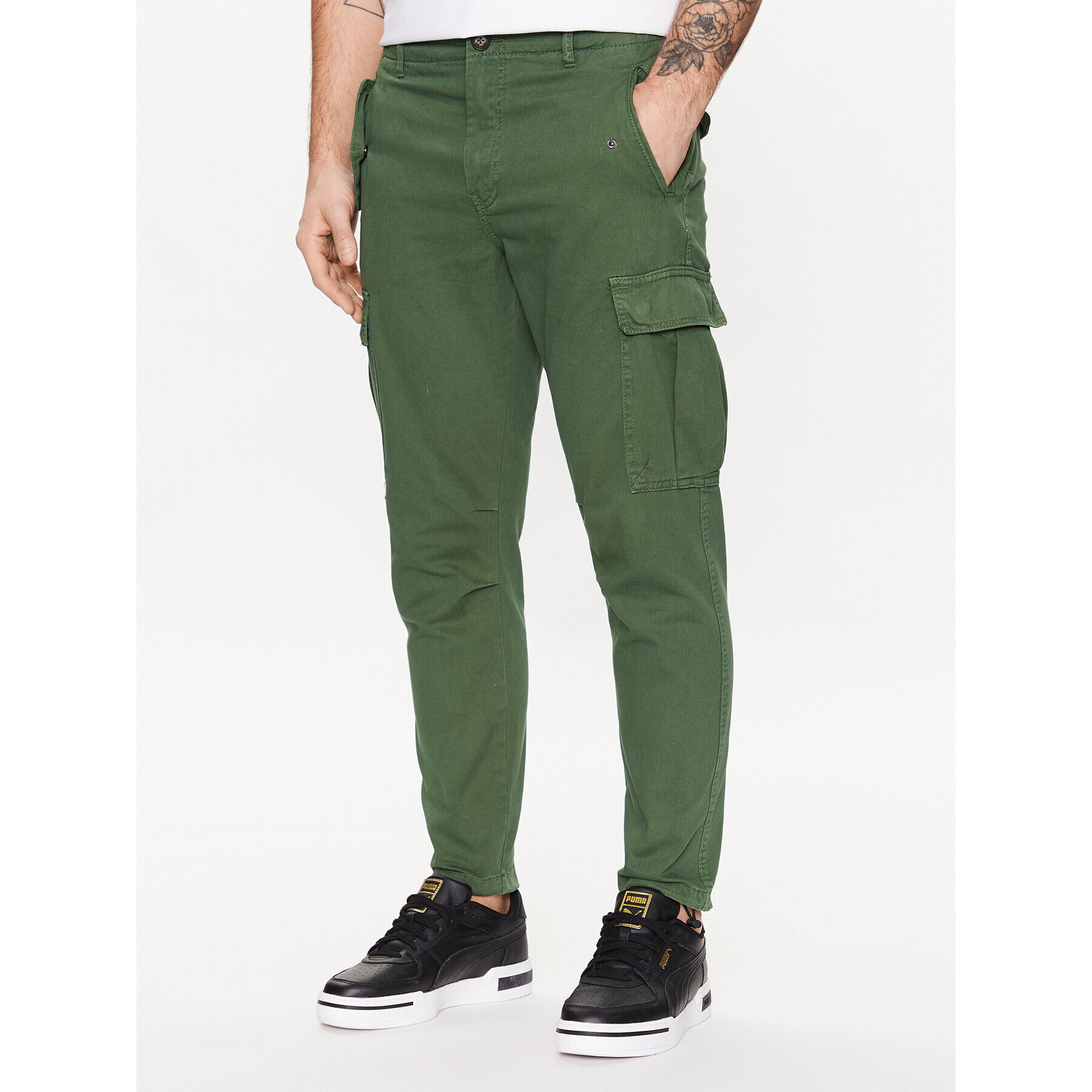 Redefined Rebel Pantaloni din material Jolan 226027 Verde Regular Fit - Pled.ro