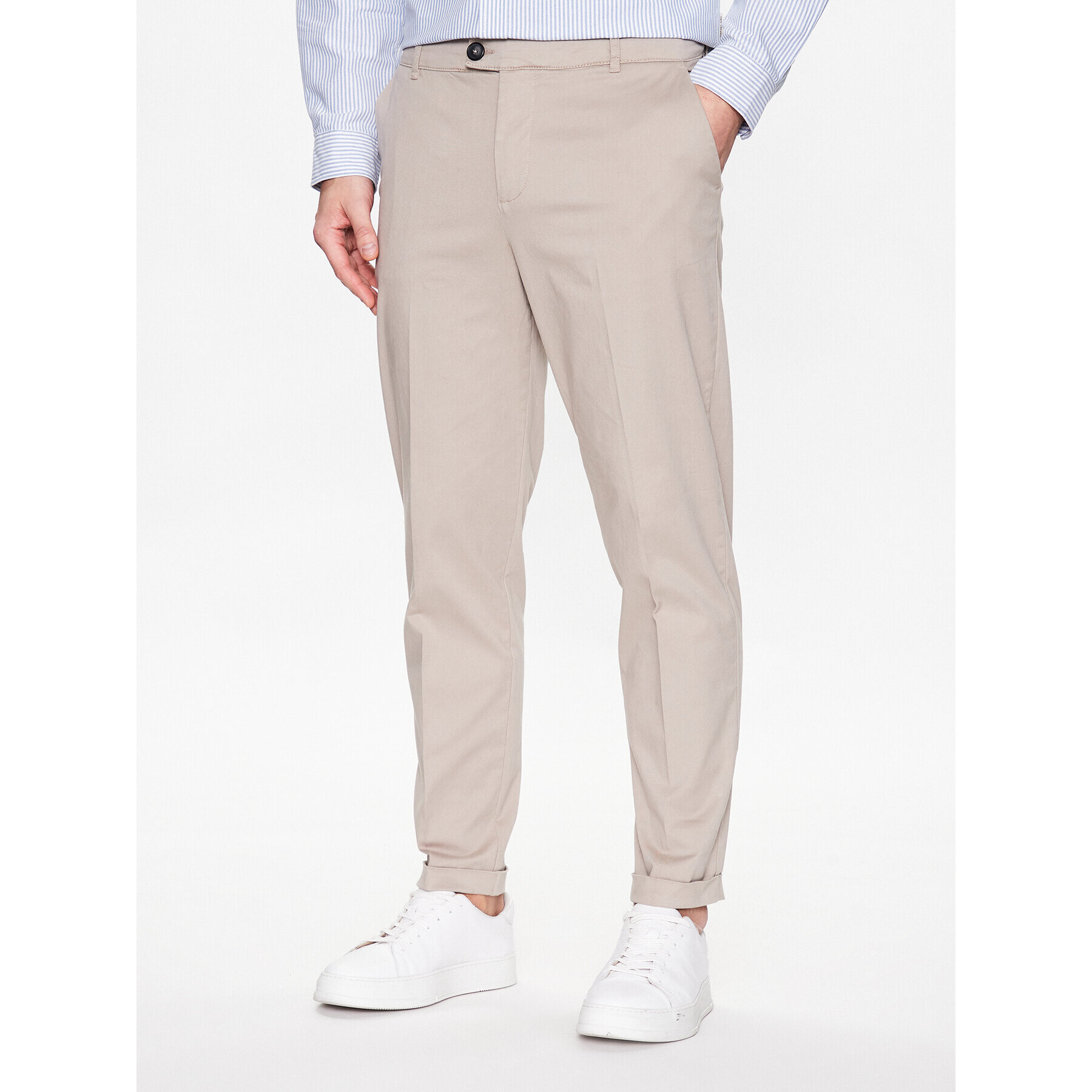 Redefined Rebel Pantaloni tricotați Aron 226019 Bej Regular Fit - Pled.ro