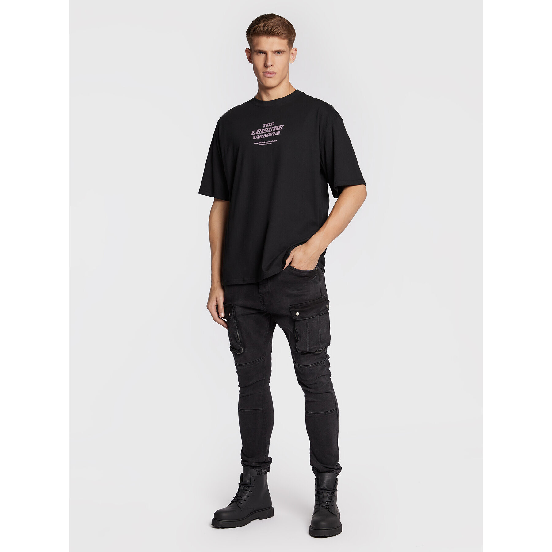 Redefined Rebel Tricou Jesper 211127 Negru Regular Fit - Pled.ro