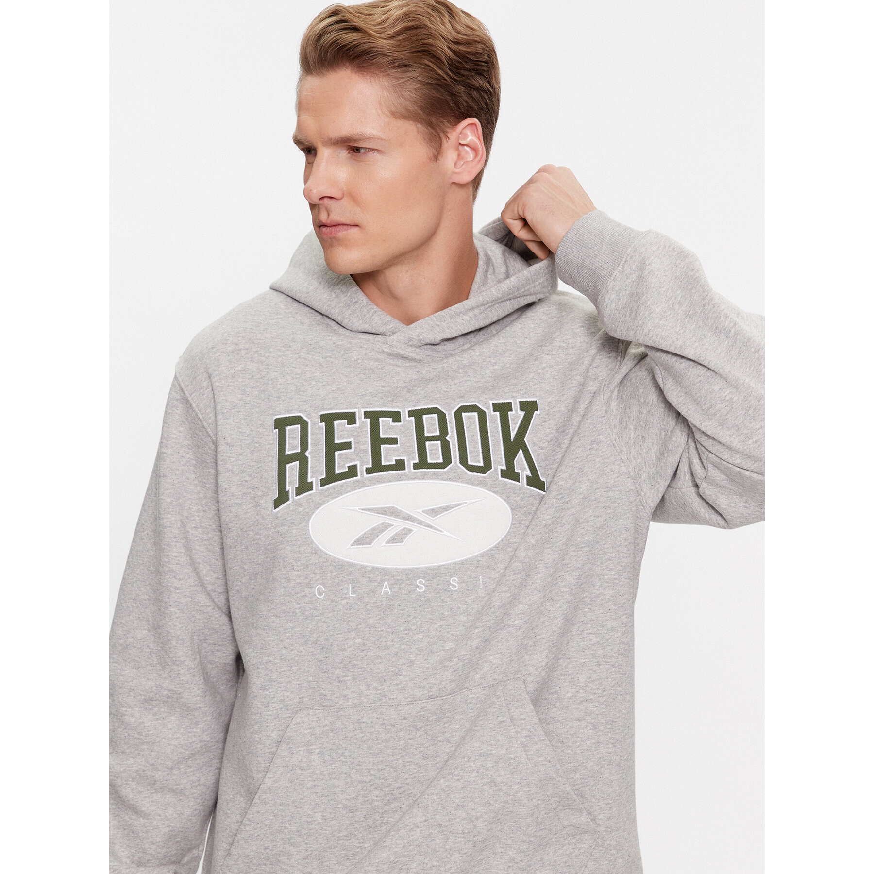 Reebok Bluză Archive Essentials IM1529 Gri Regular Fit - Pled.ro