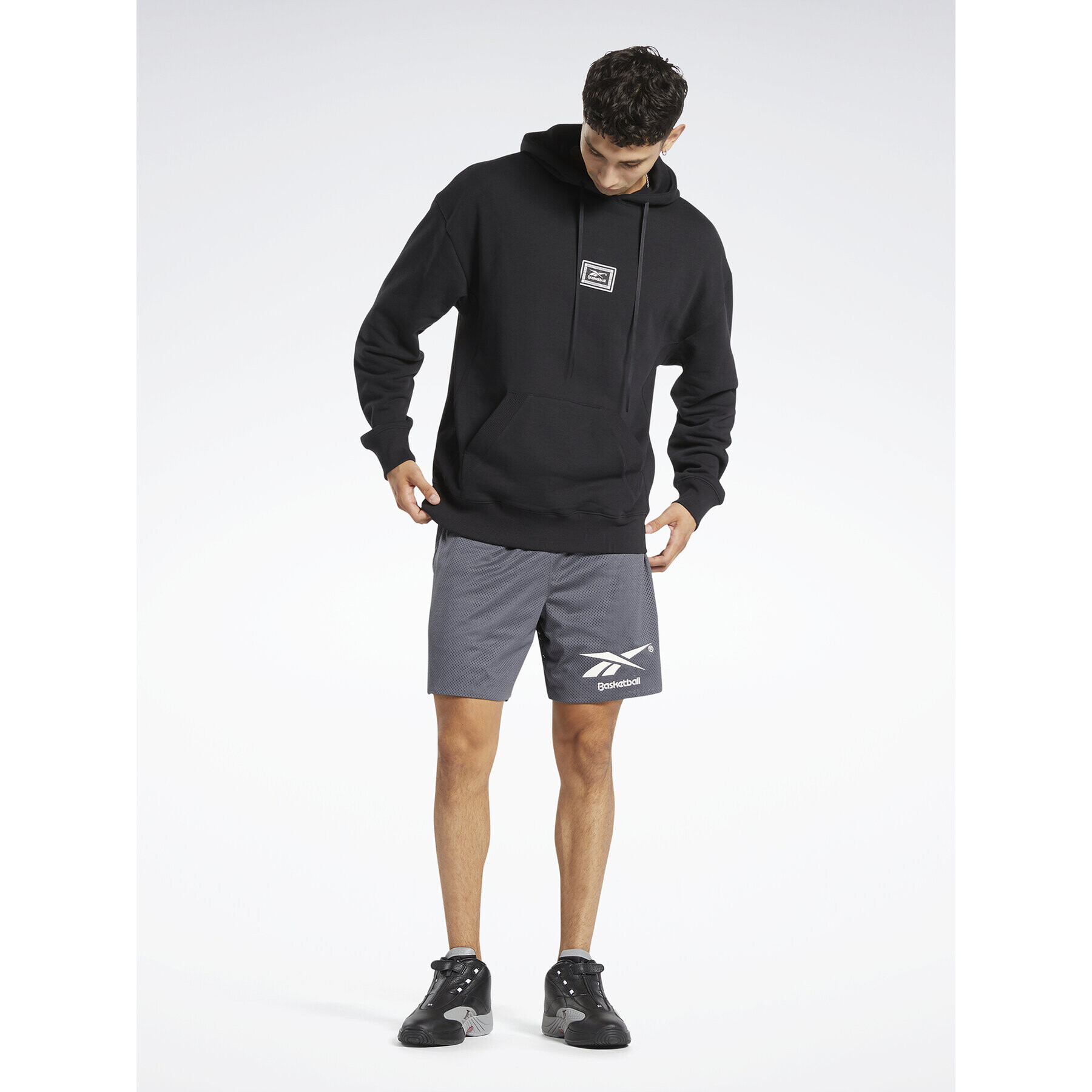 Reebok Bluză Basketball Heavyweight HU2015 Negru Relaxed Fit - Pled.ro