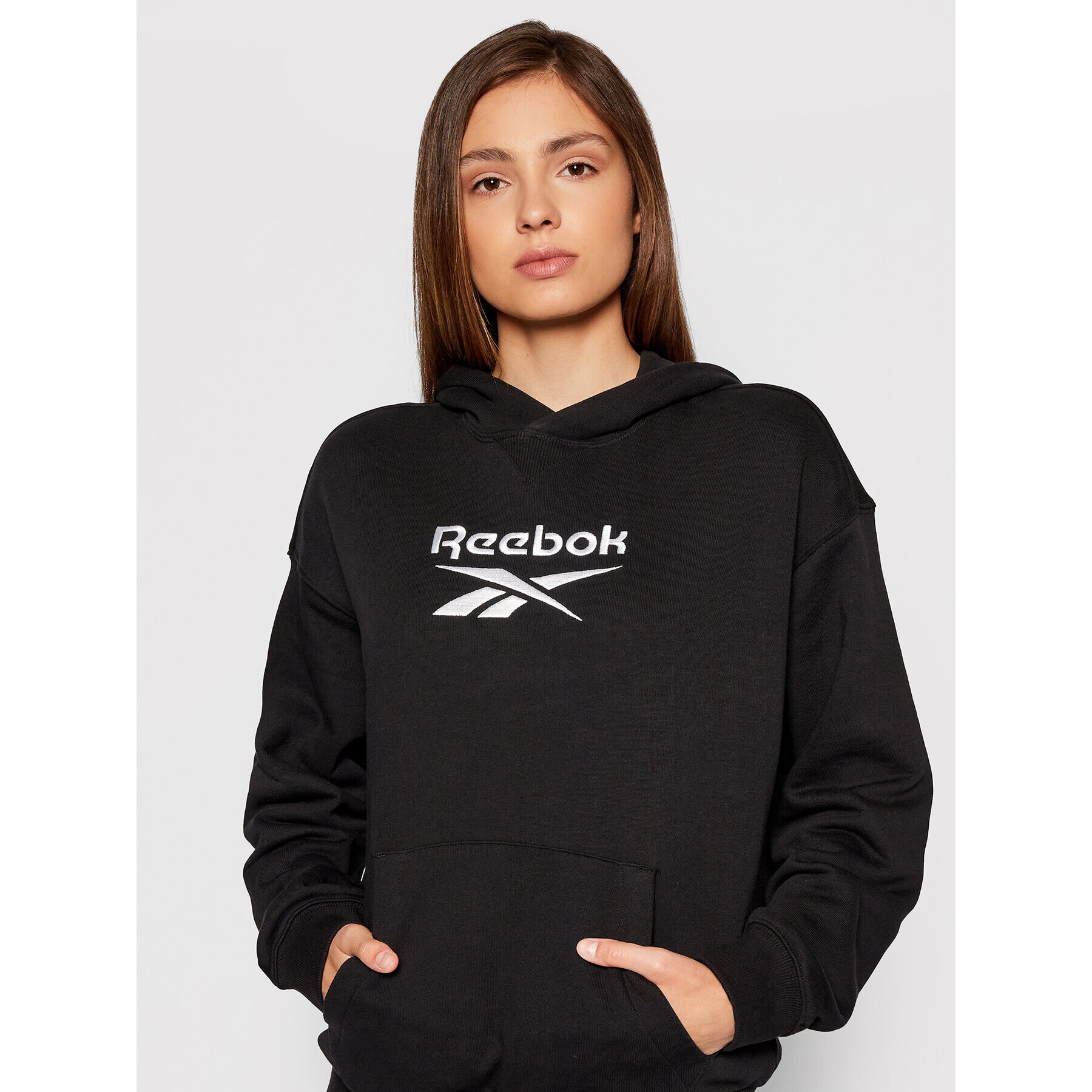 Reebok Bluză Classics Big Logo GS1736 Negru Oversize - Pled.ro