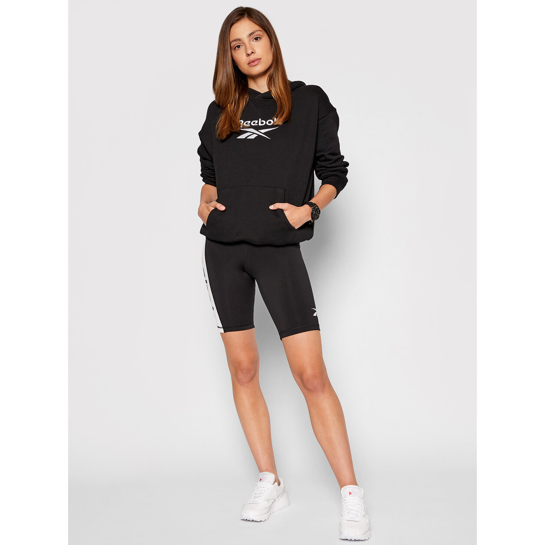 Reebok Bluză Classics Big Logo GS1736 Negru Oversize - Pled.ro