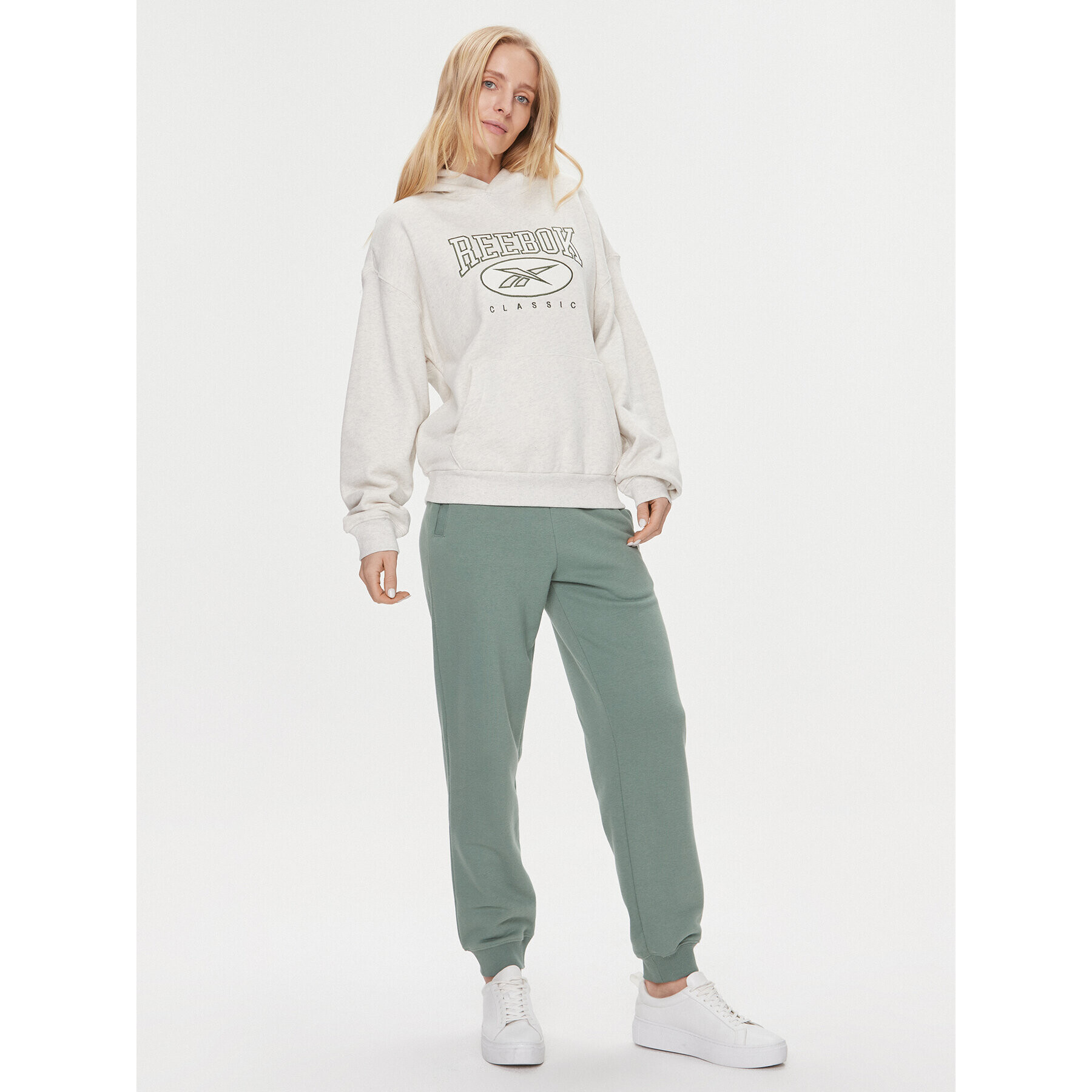 Reebok Bluză Classics Big Logo IL4634 Écru Relaxed Fit - Pled.ro