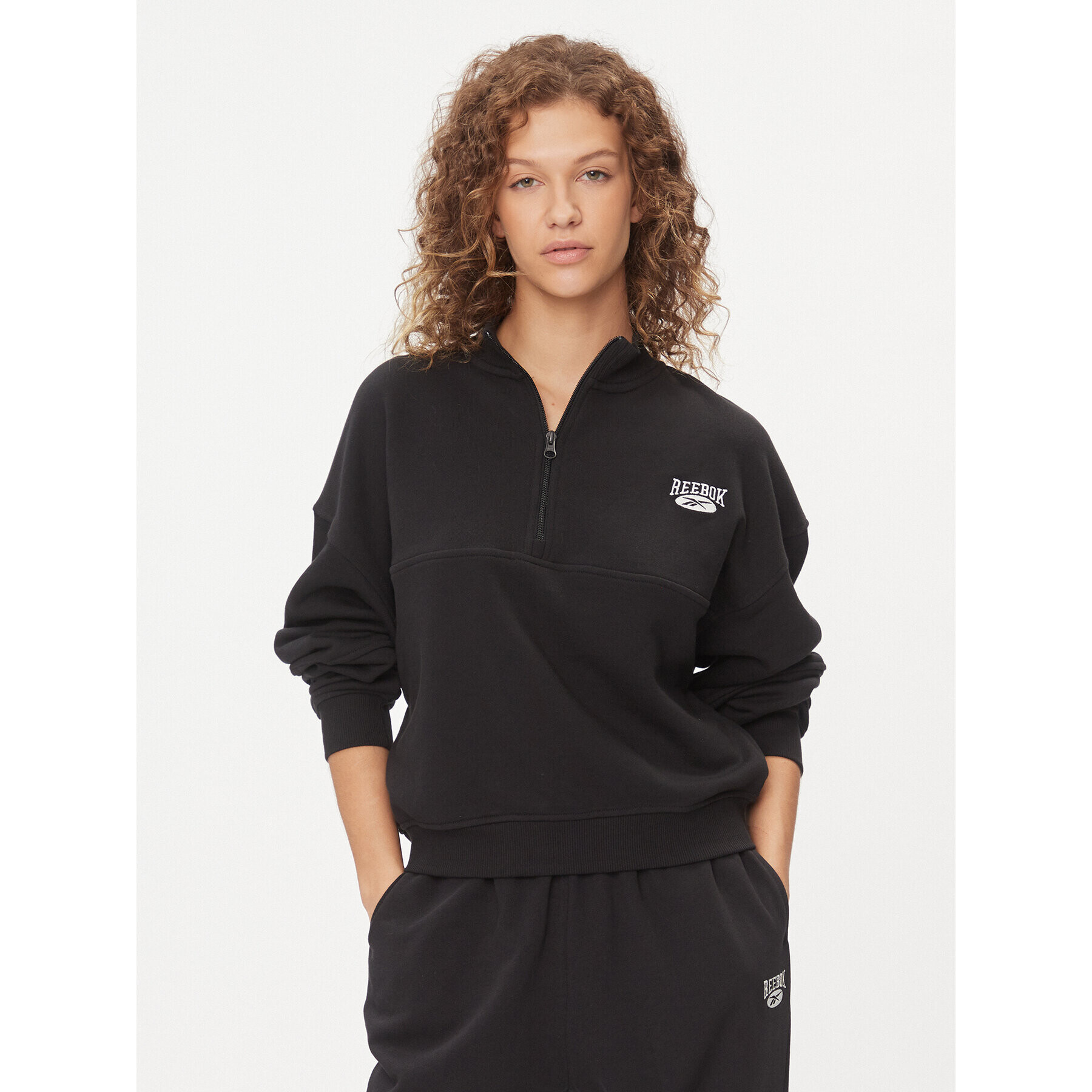 Reebok Bluză Classics Coverup IL4630 Negru Regular Fit - Pled.ro