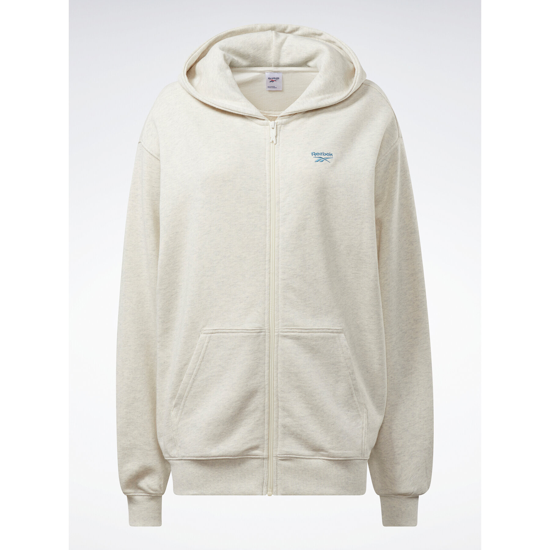 Reebok Bluză Classics Oversized Long Zip-Up Hoodie IC8093 Gri - Pled.ro