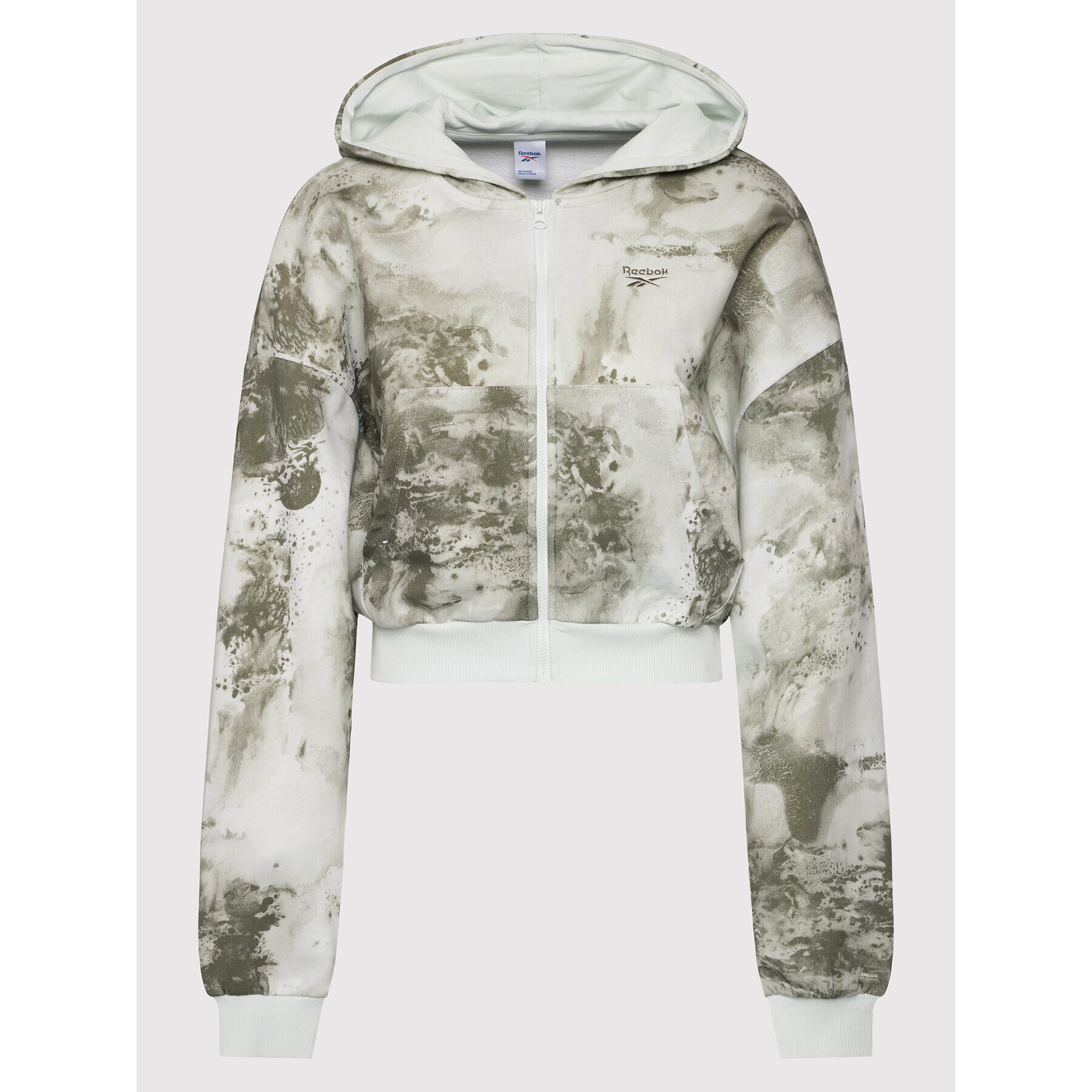 Reebok Bluză Cloud Splatter-Print H58674 Verde Oversize - Pled.ro