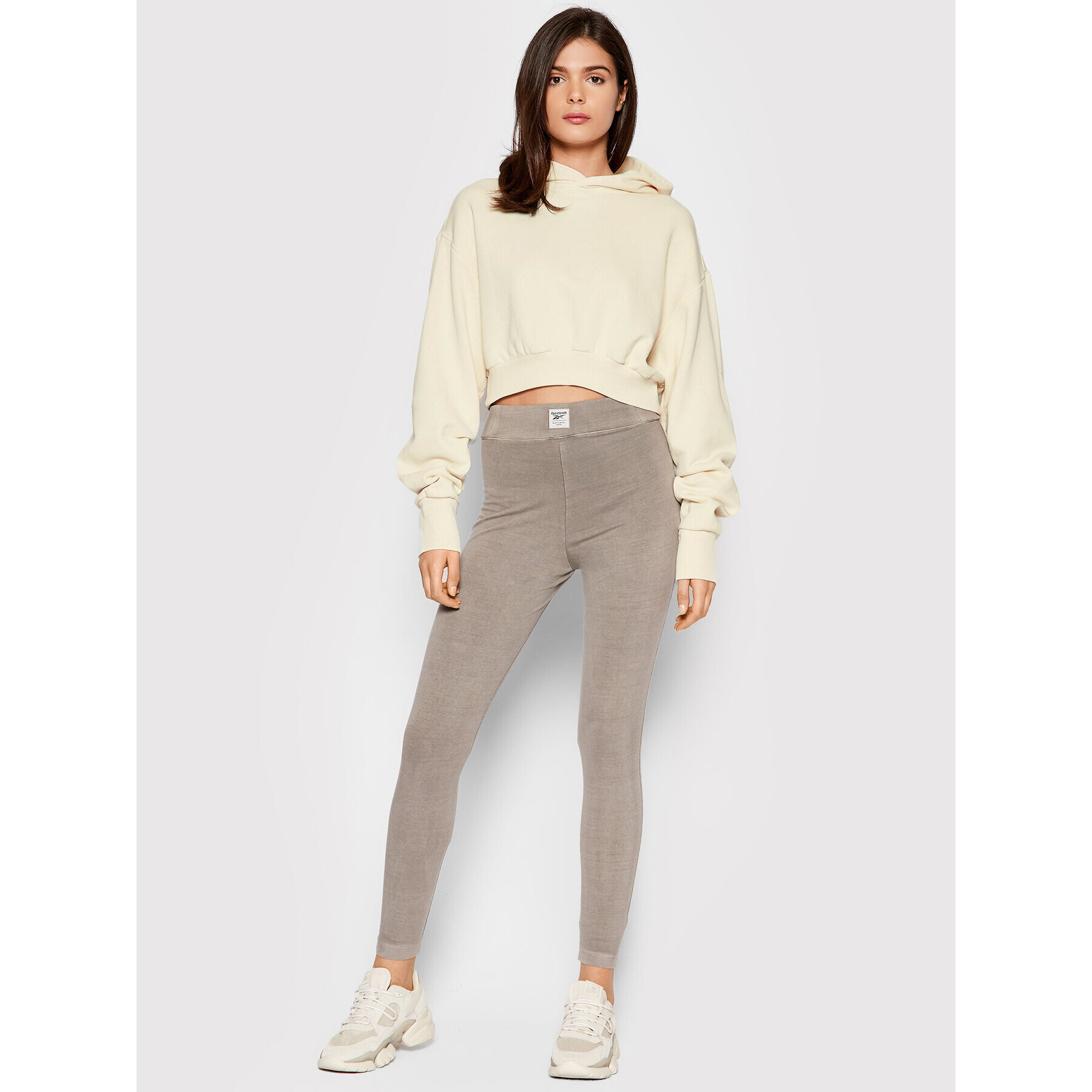 Reebok Bluză Crop H46795 Bej Oversize - Pled.ro