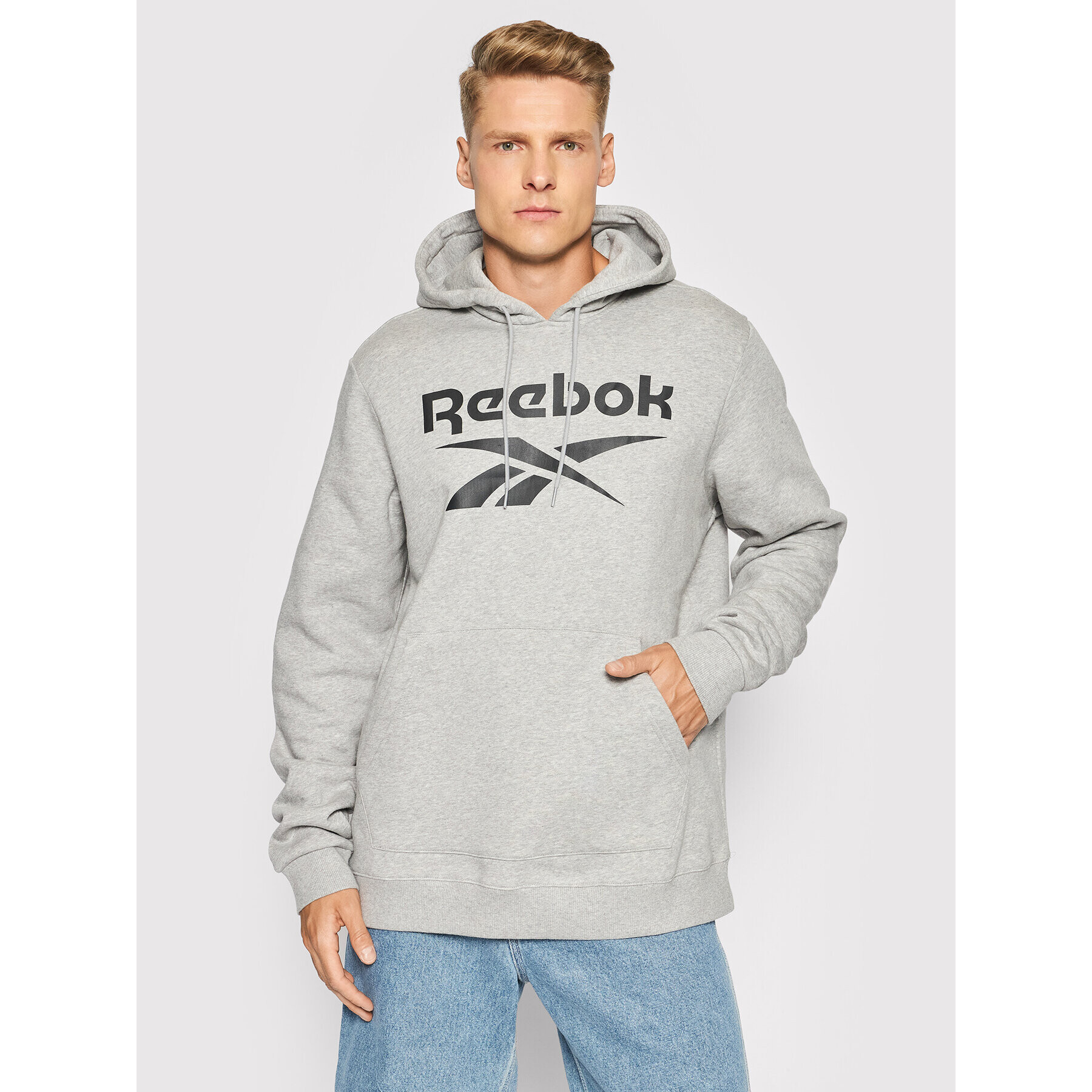 Reebok Bluză Identity Fleece Hoodie GS1609 Gri Regular Fit - Pled.ro