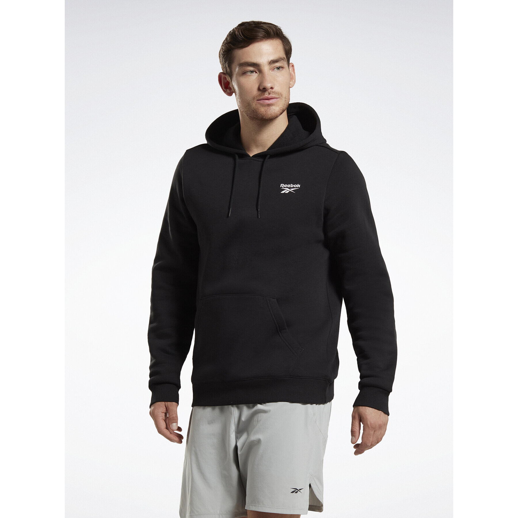 Reebok Bluză Identity Fleece Over-the-Head Hoodie IB2993 Negru - Pled.ro