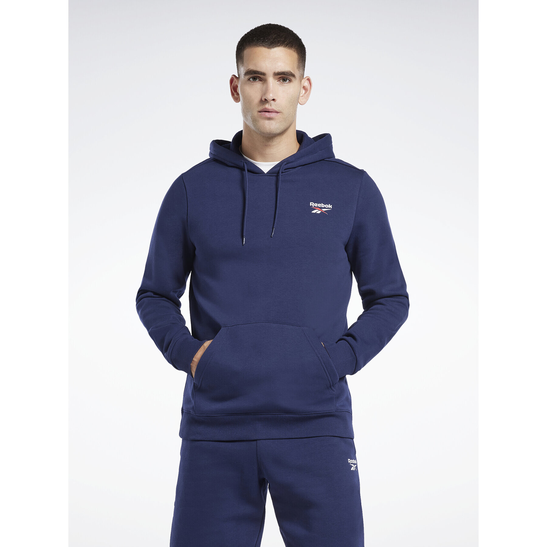 Reebok Bluză Identity Fleece Over-the-Head Hoodie IB2994 Albastru - Pled.ro