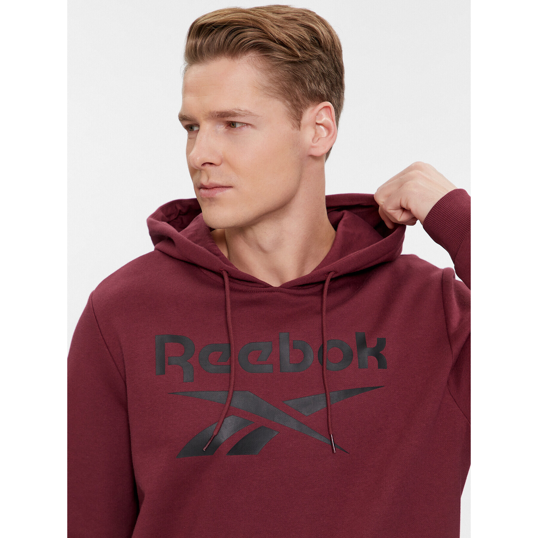 Reebok Bluză Identity Fleece Stacked Logo Pullover Hoodie IM3955 Roșu - Pled.ro