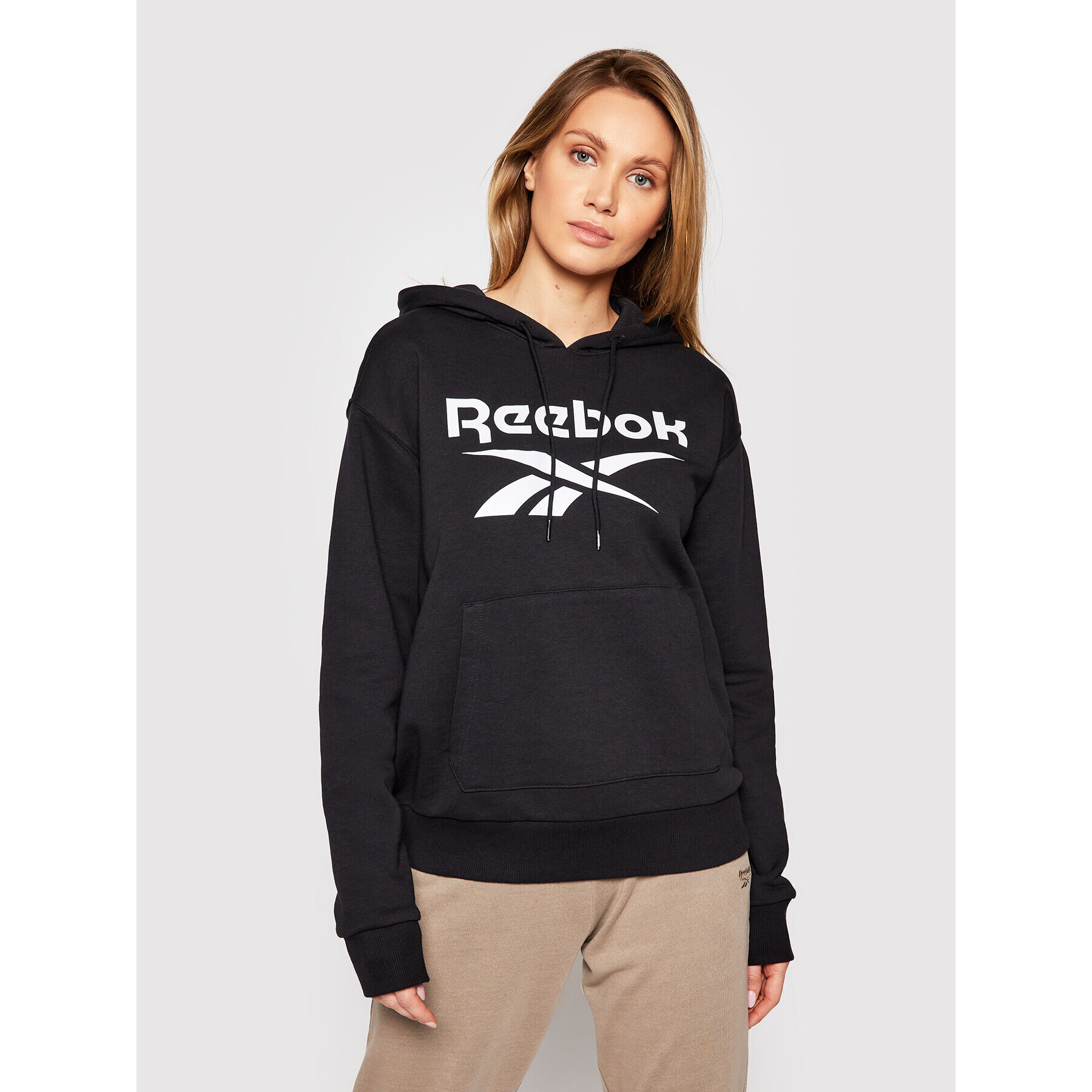 Reebok Bluză Identity Logo GI6699 Negru Oversize - Pled.ro