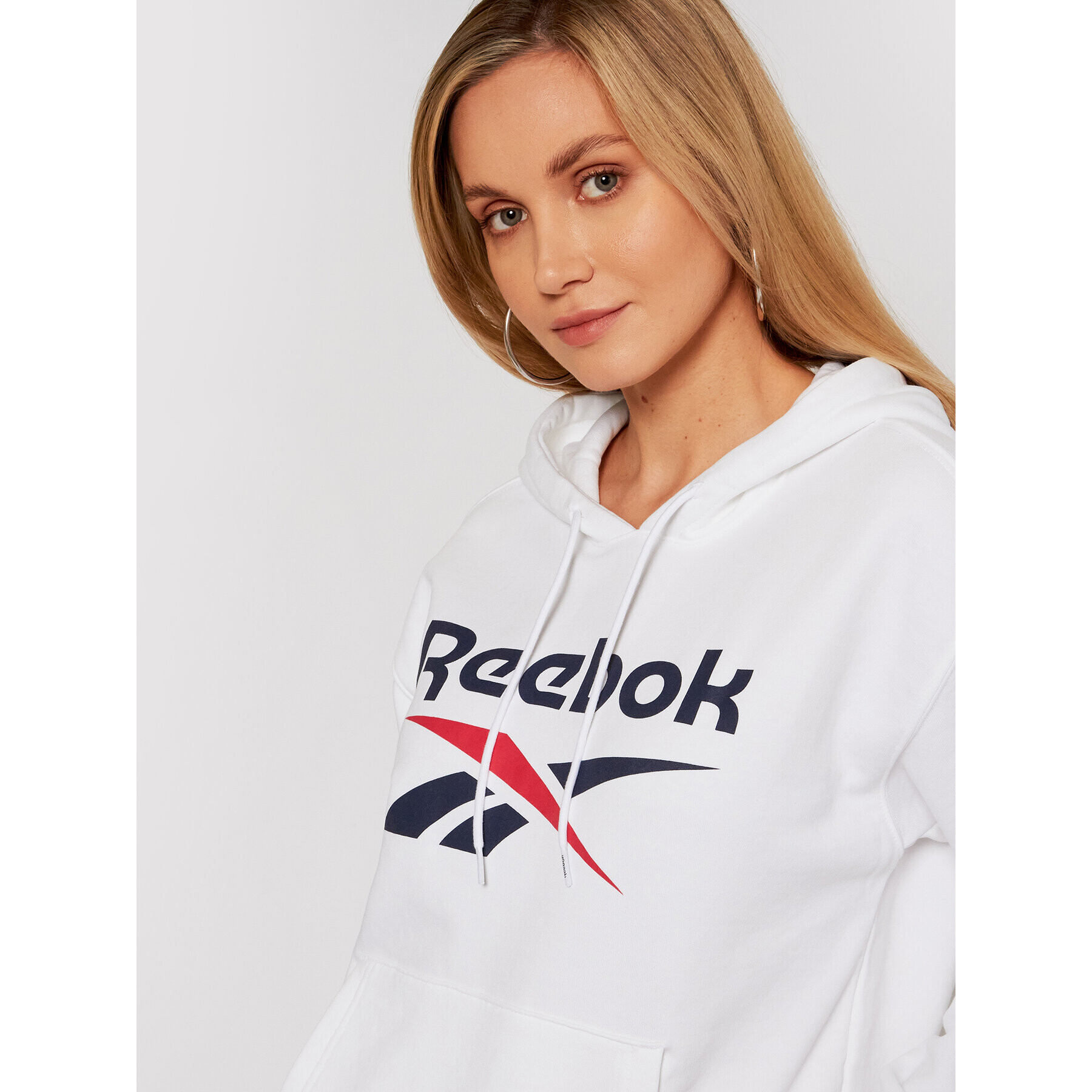 Reebok Bluză Identity Logo GI6700 Alb Oversize - Pled.ro