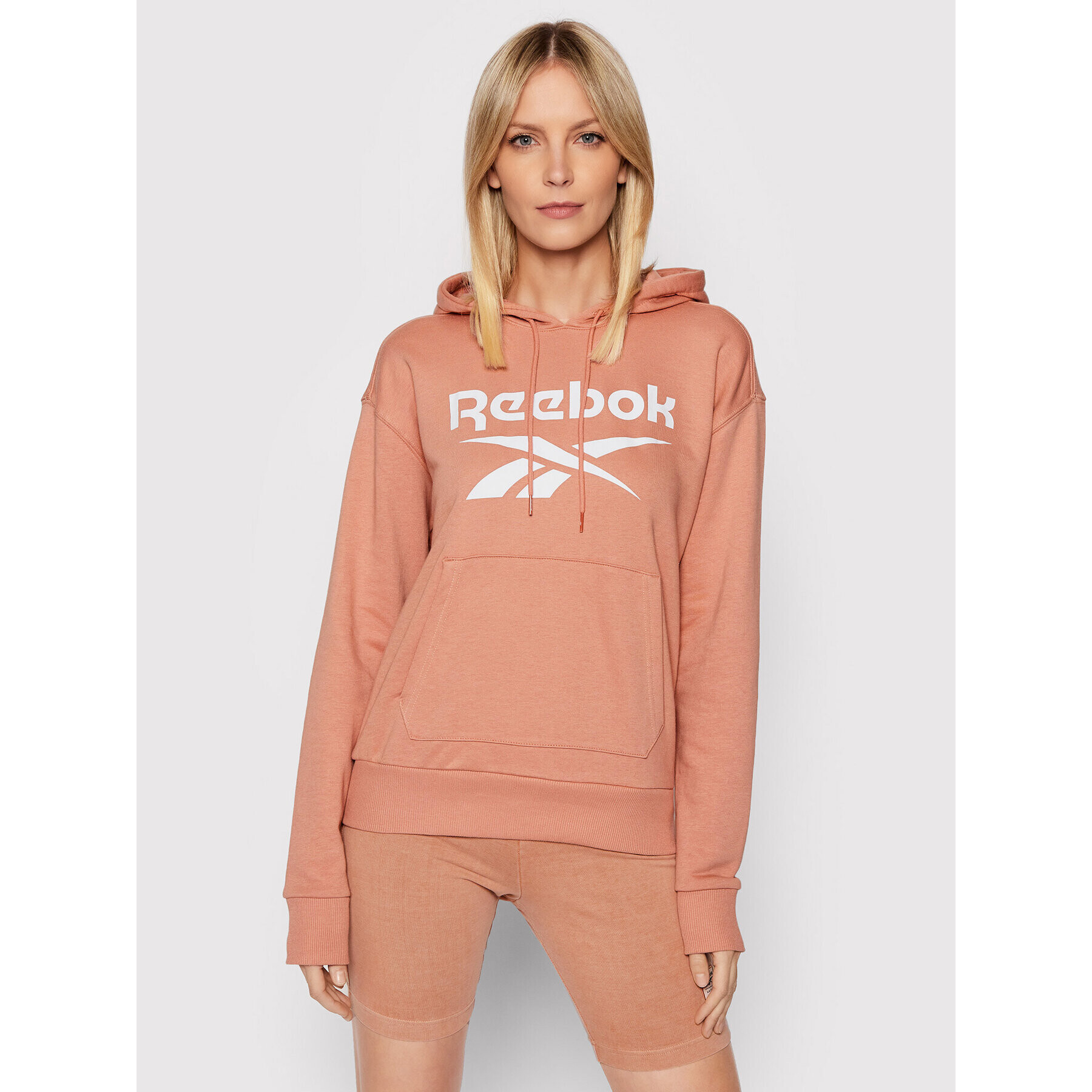 Reebok Bluză Identity Logo HB2293 Roz Oversize - Pled.ro