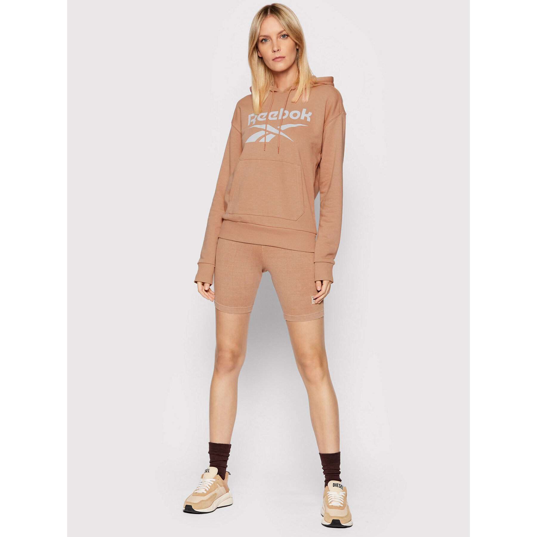 Reebok Bluză Identity Logo HB2293 Roz Oversize - Pled.ro