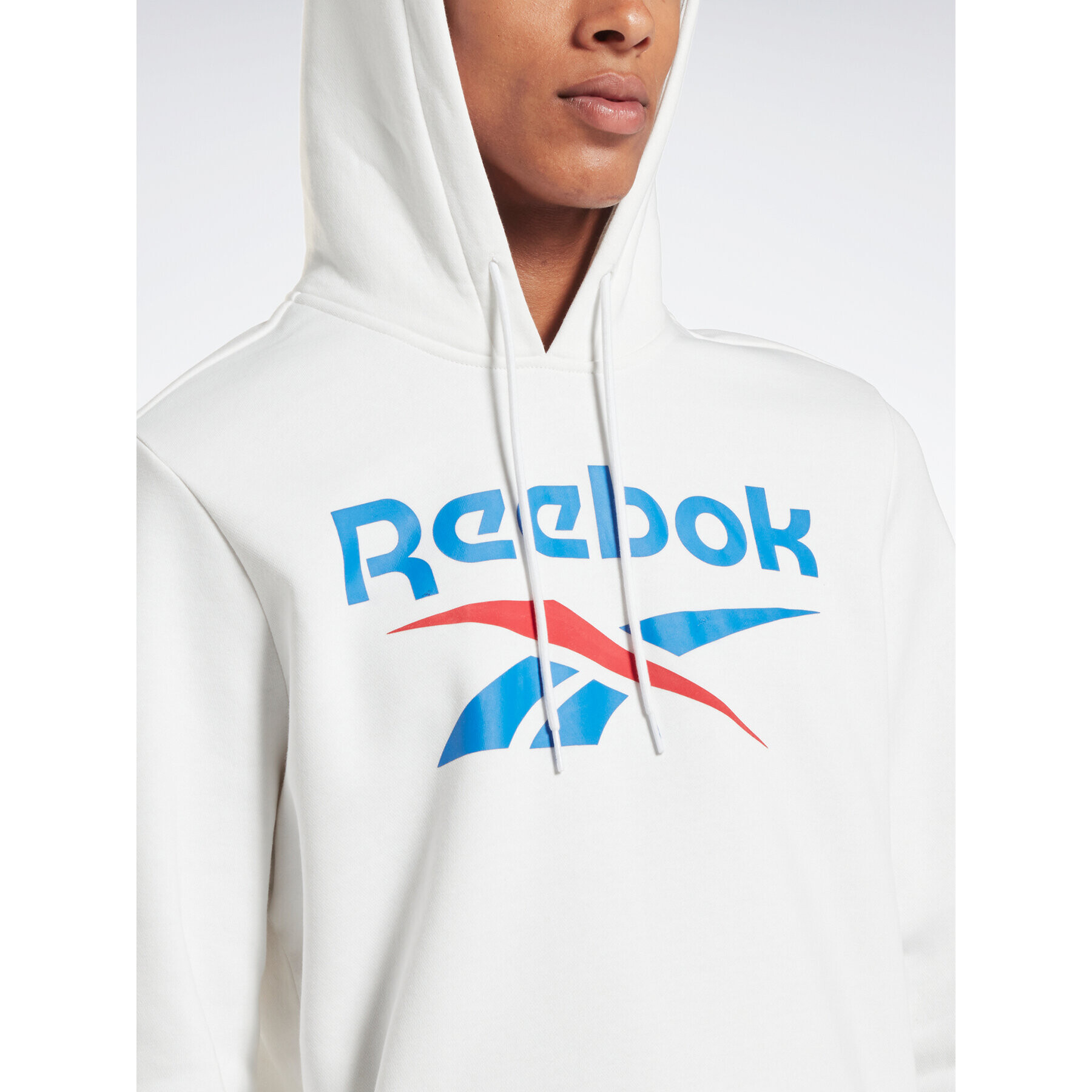 Reebok Bluză Identity Stacked Logo H54805 Alb Regular Fit - Pled.ro