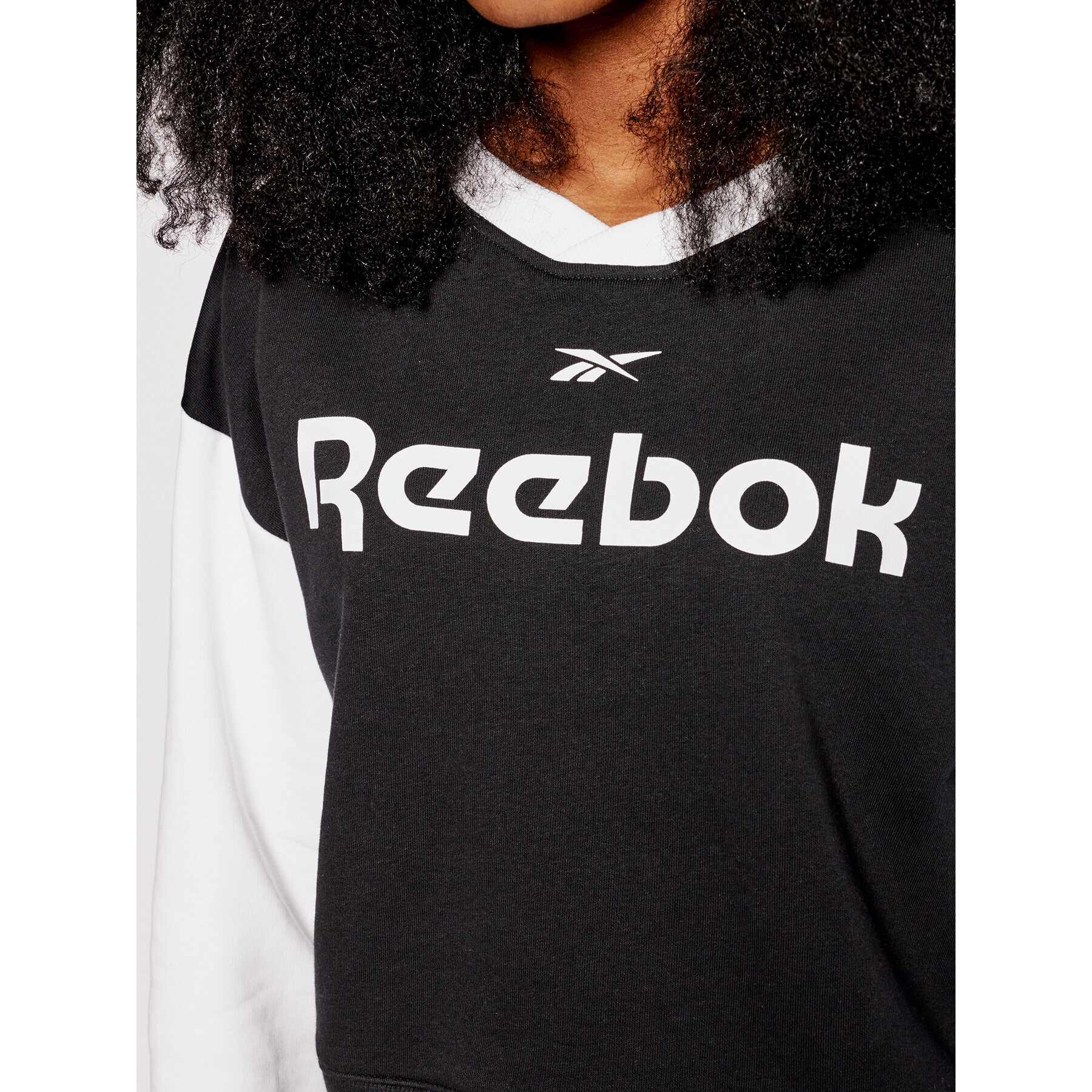 Reebok Bluză Linear Logo GI6926 Negru Oversize - Pled.ro