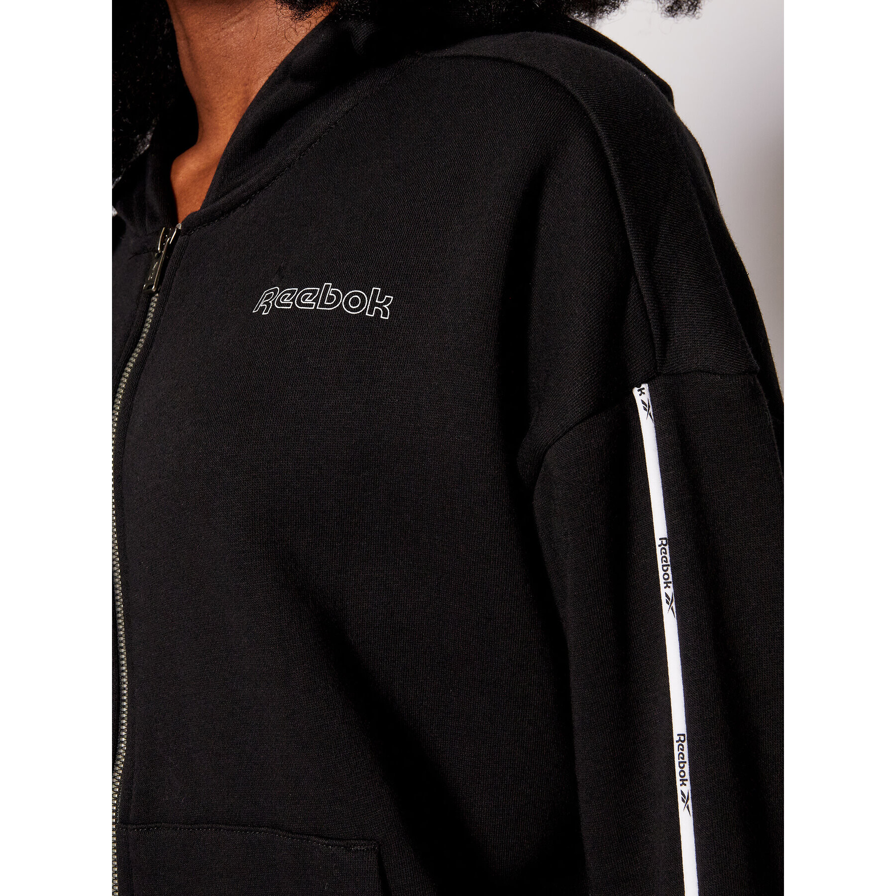 Reebok Bluză Piping GV3297 Negru Oversize - Pled.ro