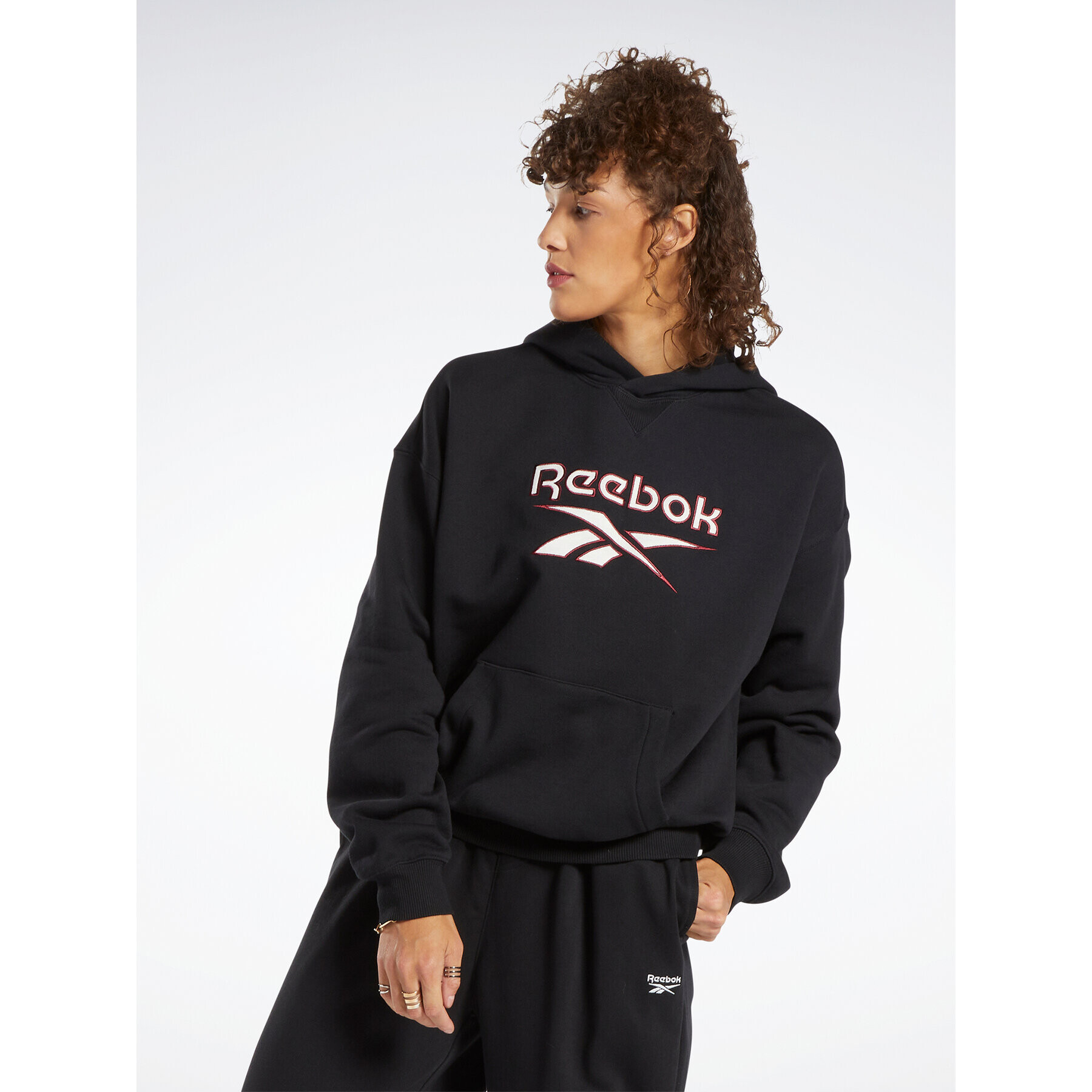 Reebok Bluză Archive Classics Big Logo Fleece HS4718 Negru Oversize - Pled.ro