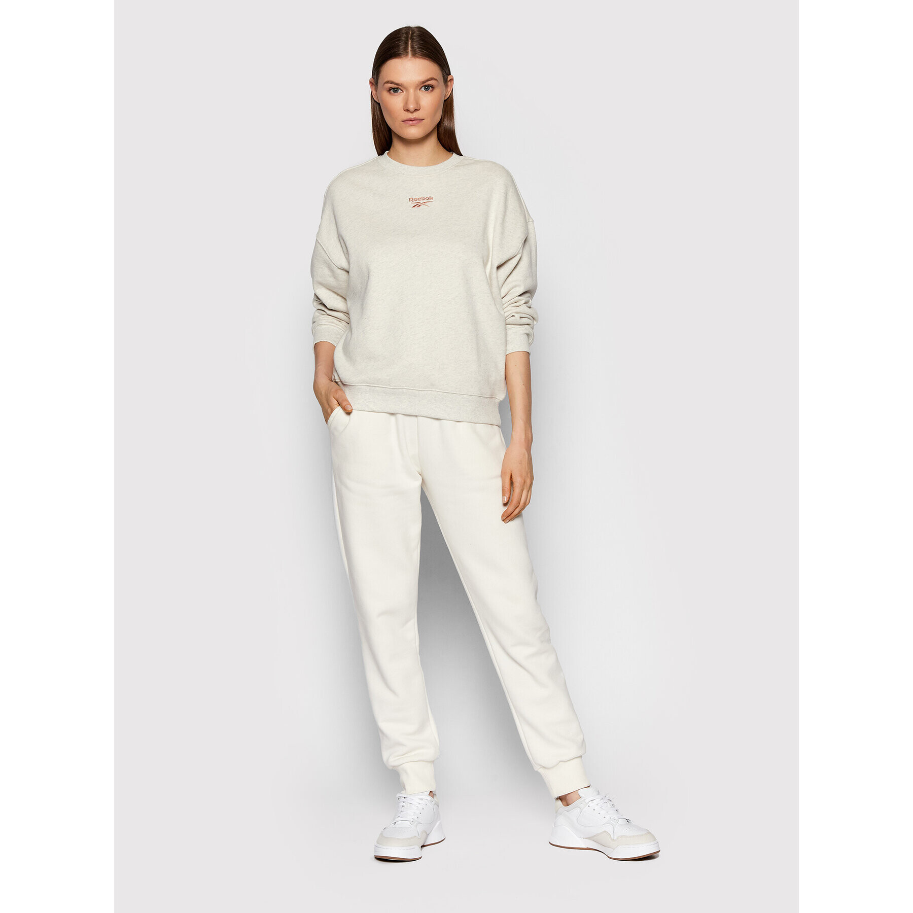 Reebok Bluză Classics Small Logo H49262 Bej Oversize - Pled.ro