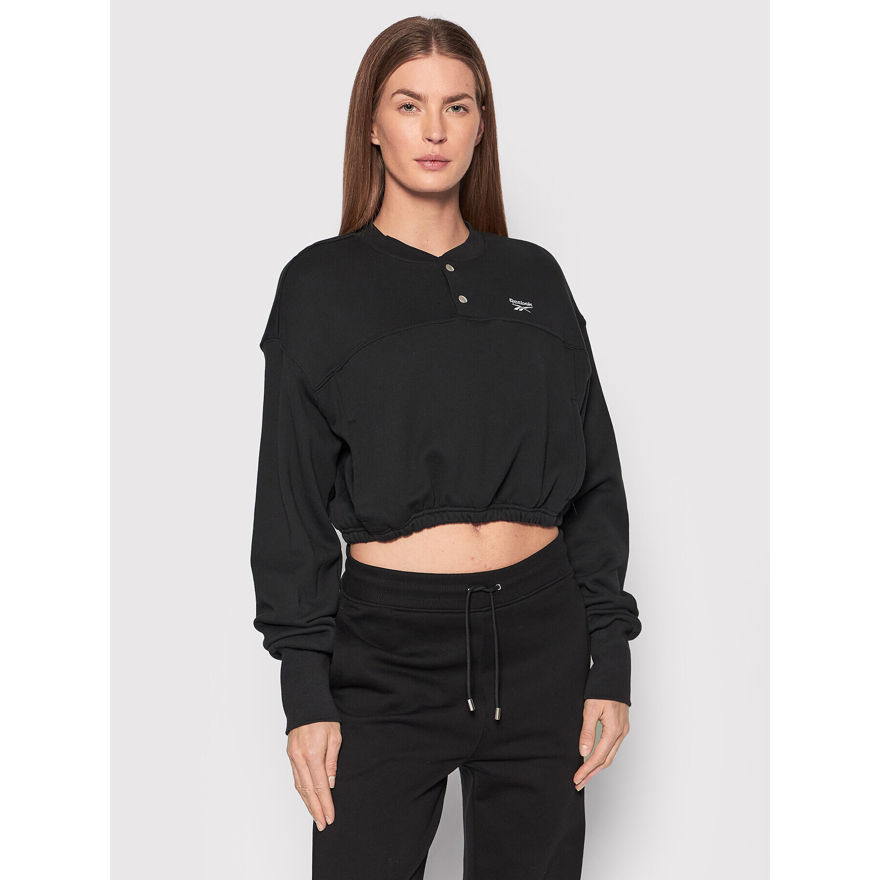 Reebok Classic Reebok Bluză Frotte H49273 Negru Oversize - Pled.ro