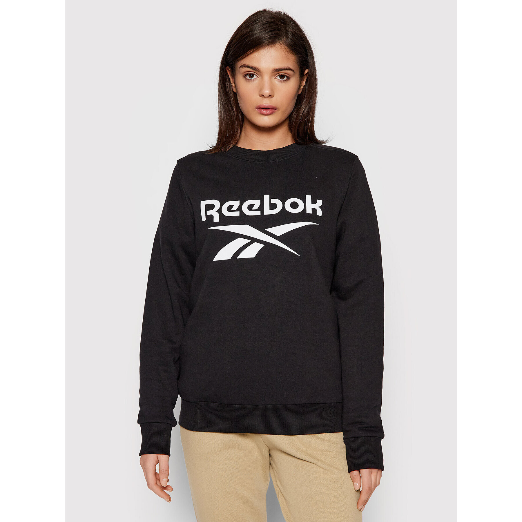 Reebok Bluză Frotte Identity Logo GL2534 Negru Oversize - Pled.ro