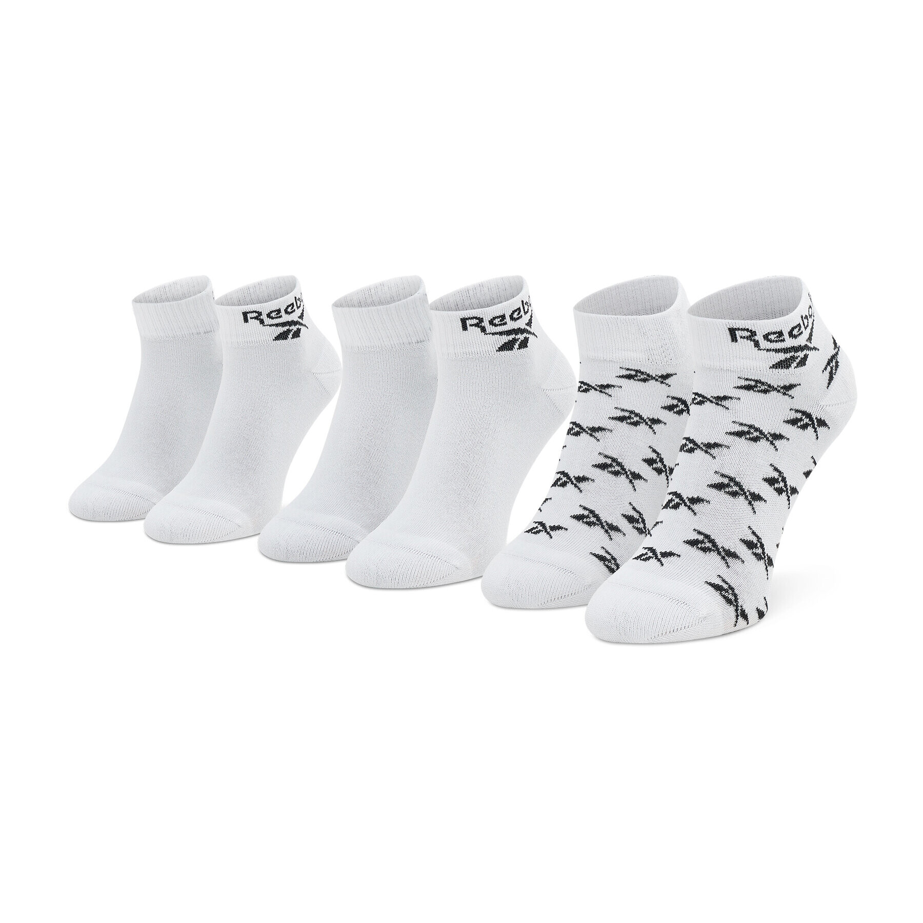 Reebok Set de 3 perechi de șosete medii unisex Cl Fo Ankle Sock 3P GG6674 Alb - Pled.ro