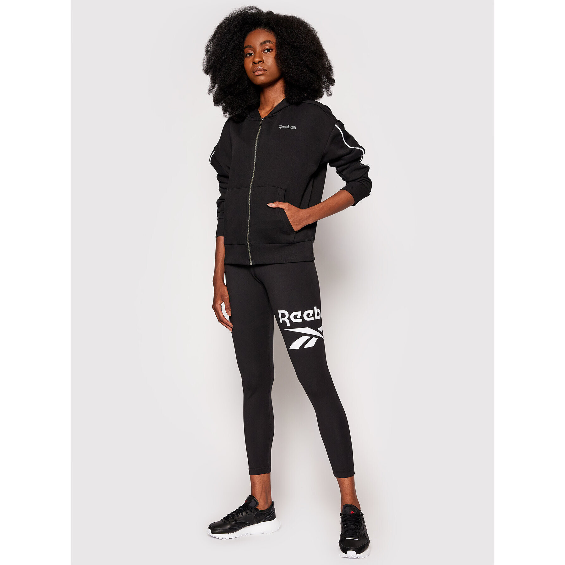 Reebok Colanți Identity Logo GL2547 Negru Slim Fit - Pled.ro