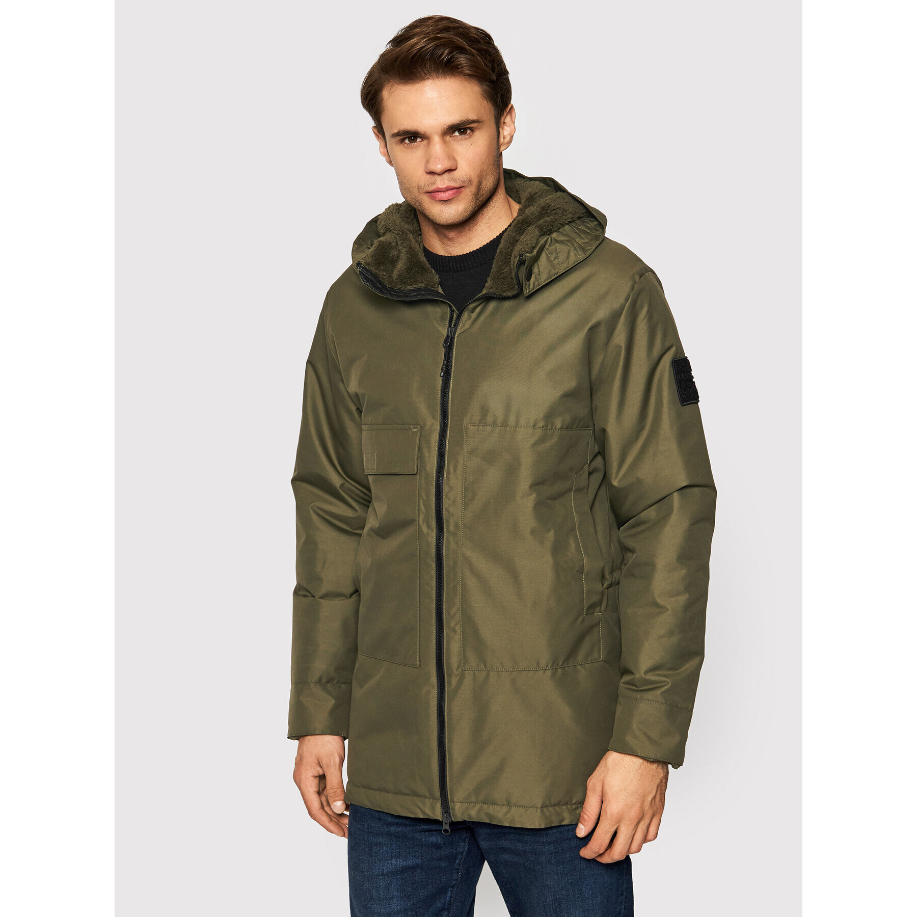 Reebok Hanorac Outerwear Urban GU5776 Verde Loose Fit - Pled.ro