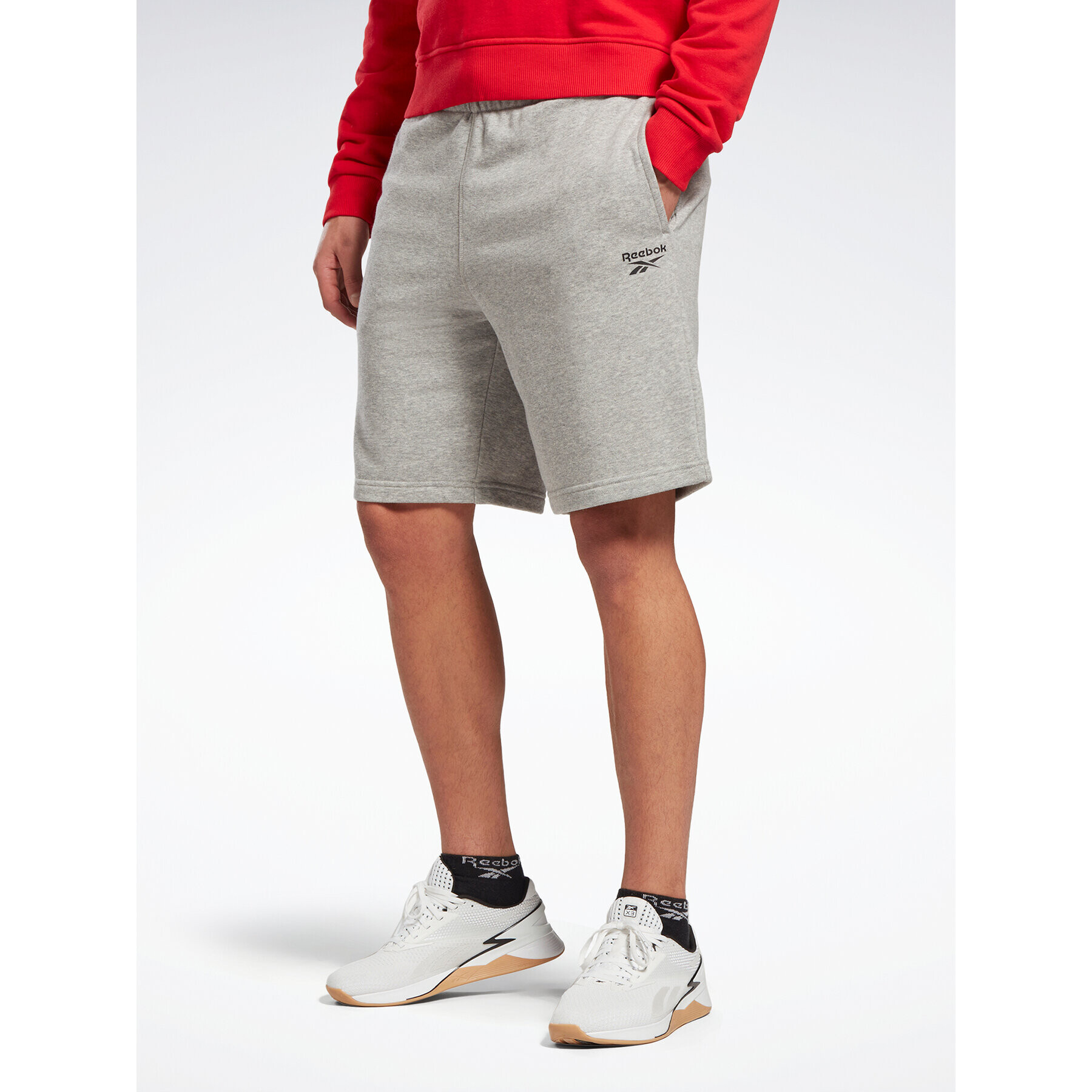 Reebok Pantaloni scurți sport Identity French Terry Shorts HZ8784 Gri Regular Fit - Pled.ro