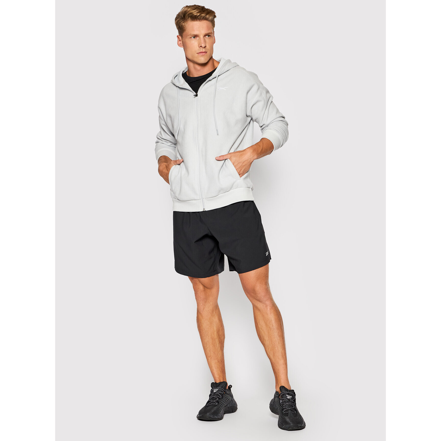 Reebok Pantaloni scurți sport Workout Ready GJ0854 Negru Regular Fit - Pled.ro