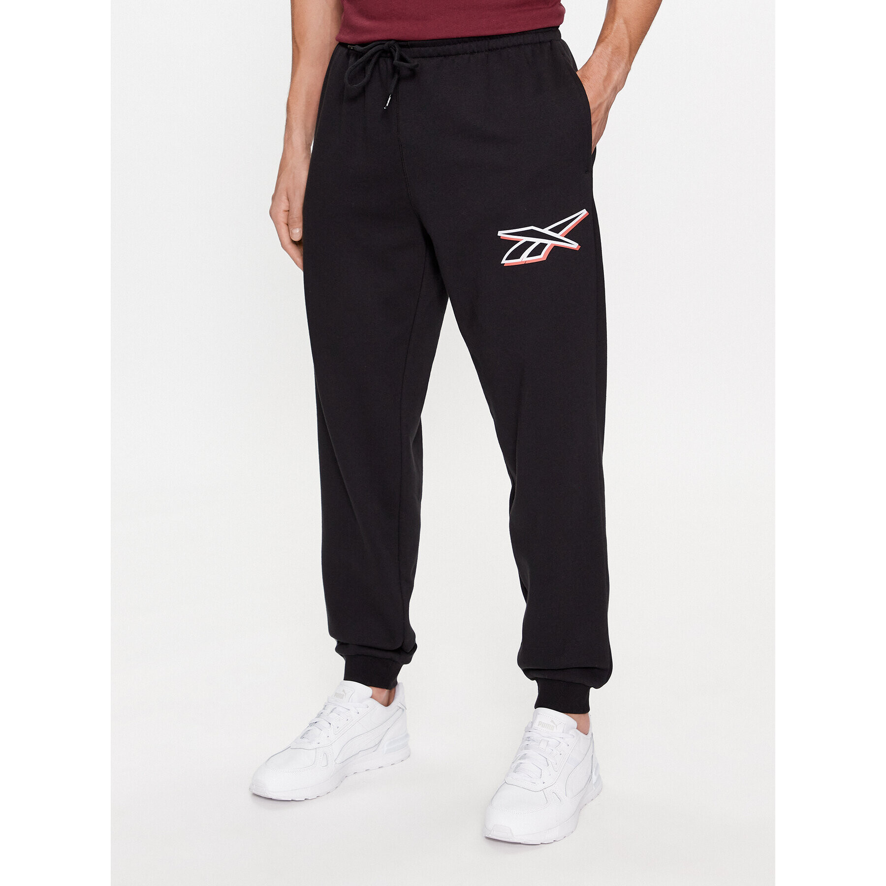 Reebok Pantaloni trening Identity IN1684 Negru Regular Fit - Pled.ro